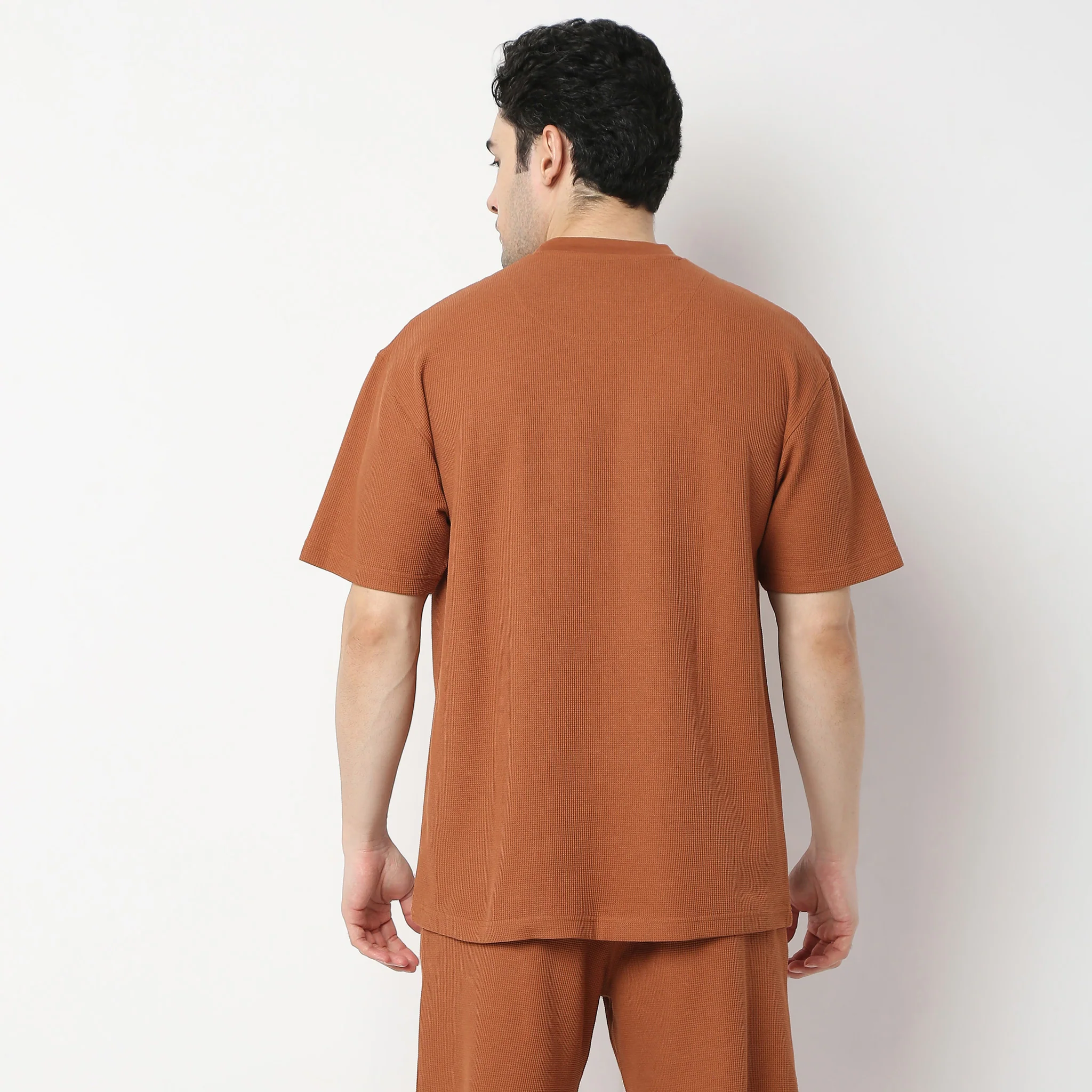 Oversize Micro Waffle Comfort T-Shirt - Image 8