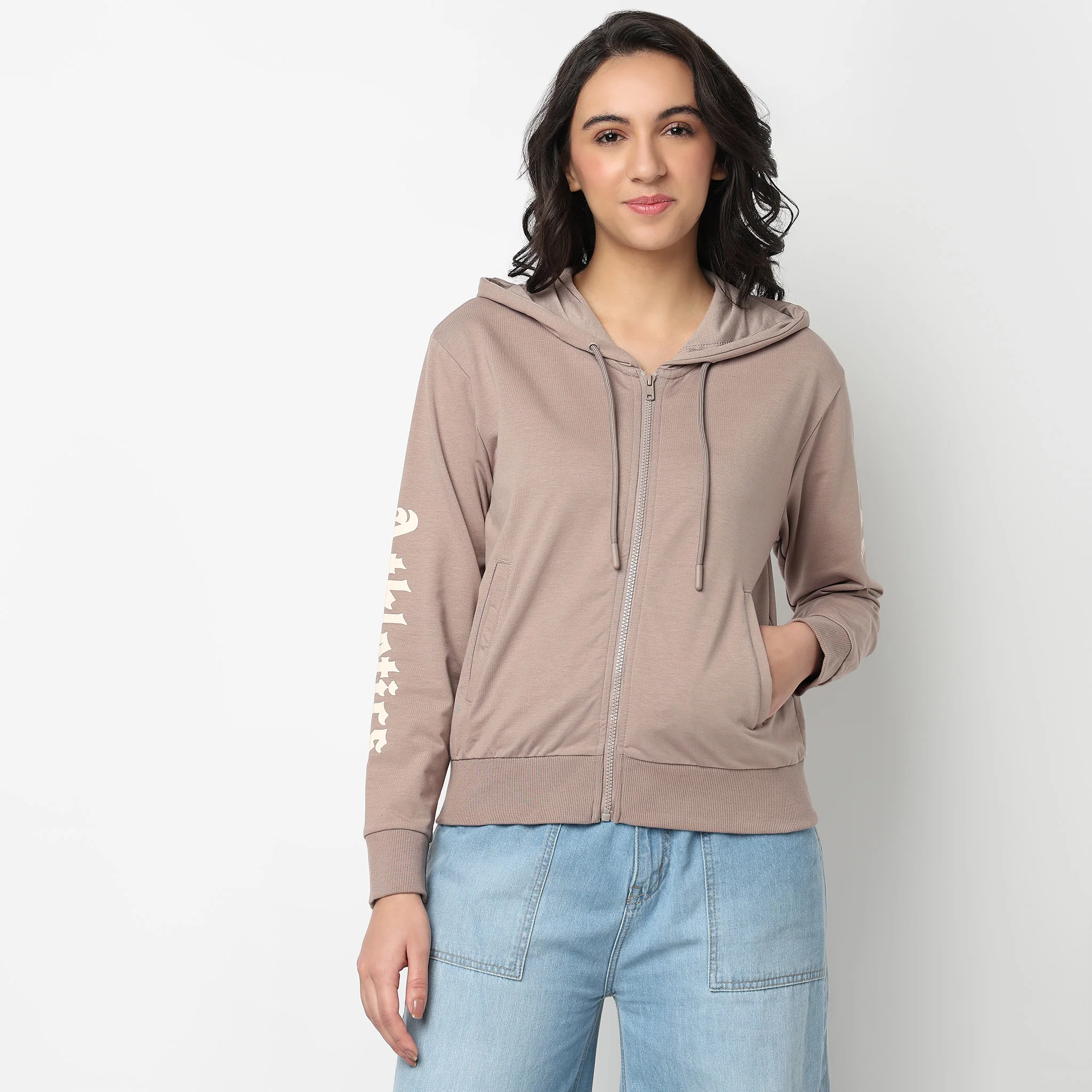 Oversize Sweatshirt With Graphic Print On Chest And Sleeve - Image 2