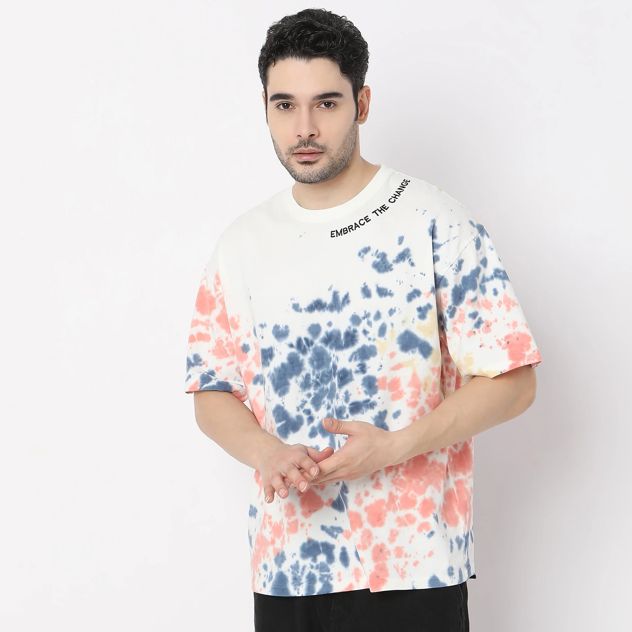 Oversize Tie - Dye Crew Neck T-Shirt - Image 2