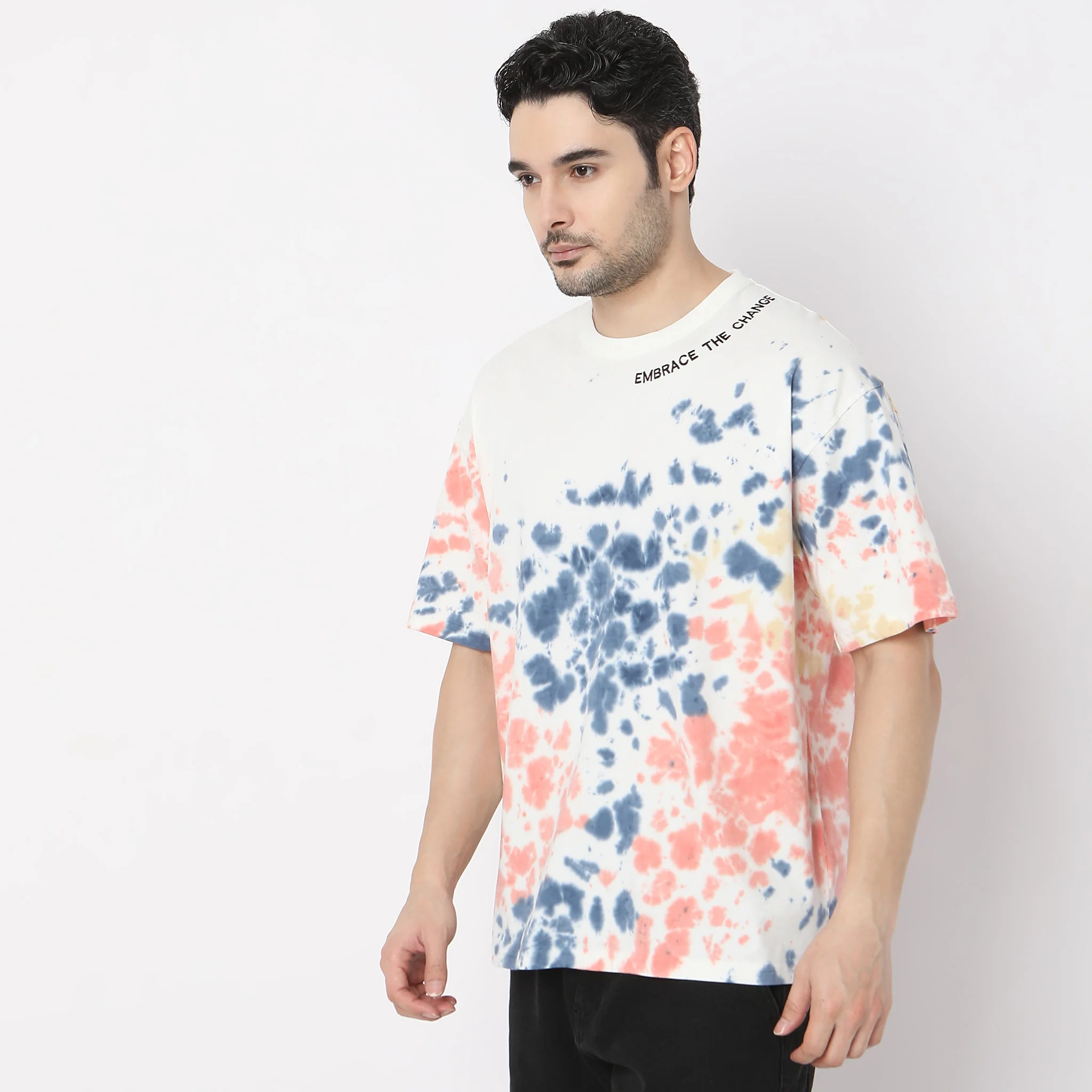 Oversize Tie - Dye Crew Neck T-Shirt - Image 4