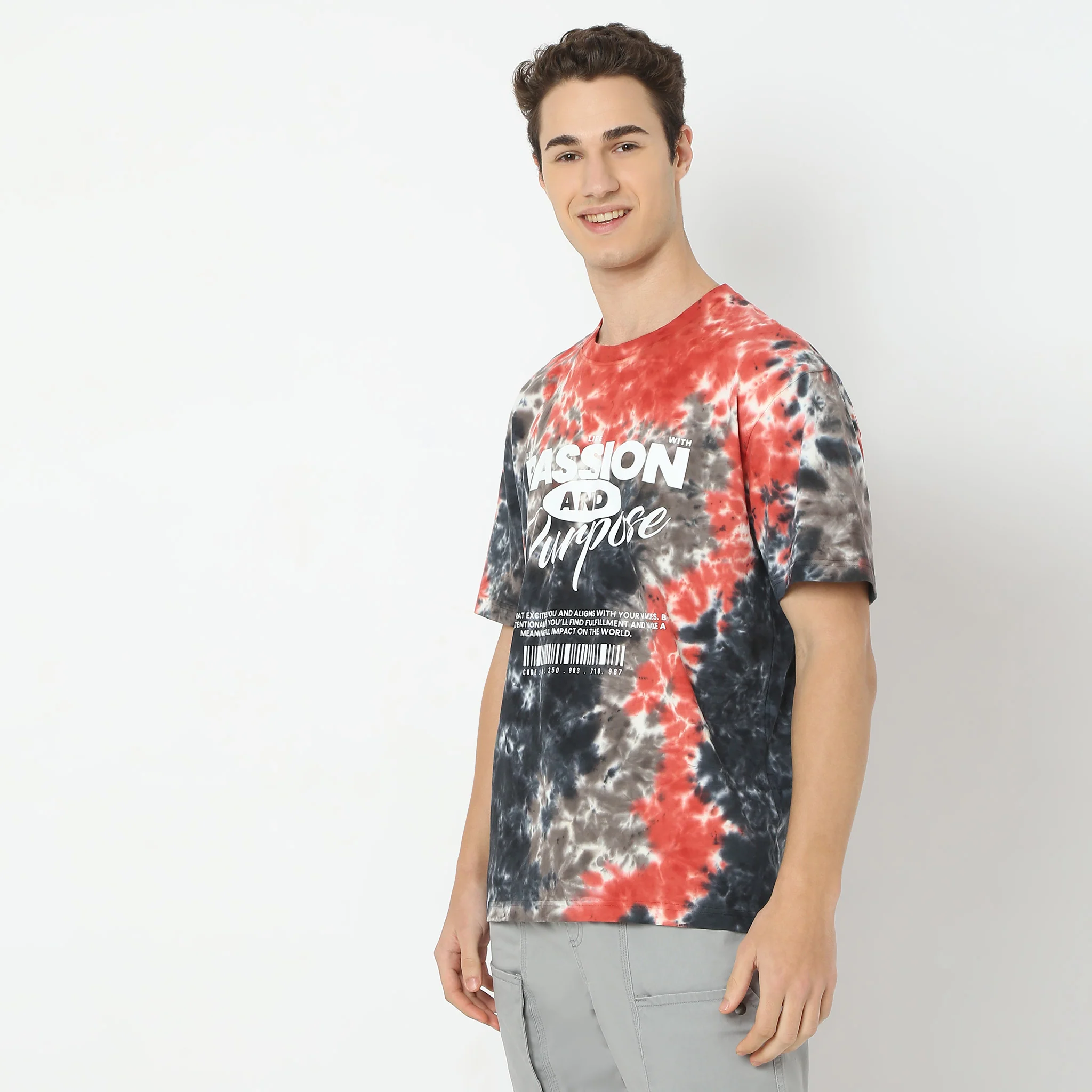 Oversize Tie - Dye Crew Neck T-Shirt - Image 4
