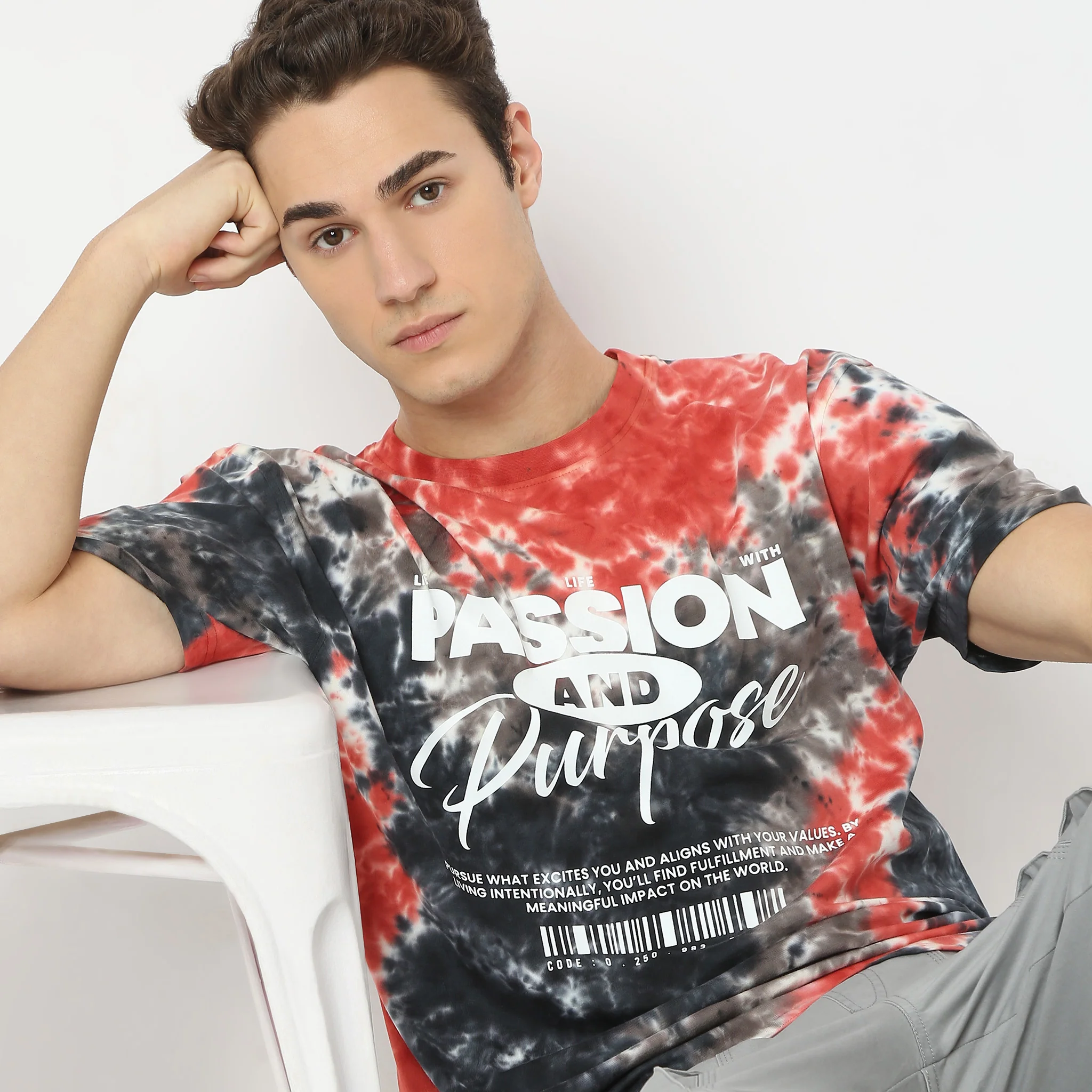 Oversize Tie - Dye Crew Neck T-Shirt - Image 5
