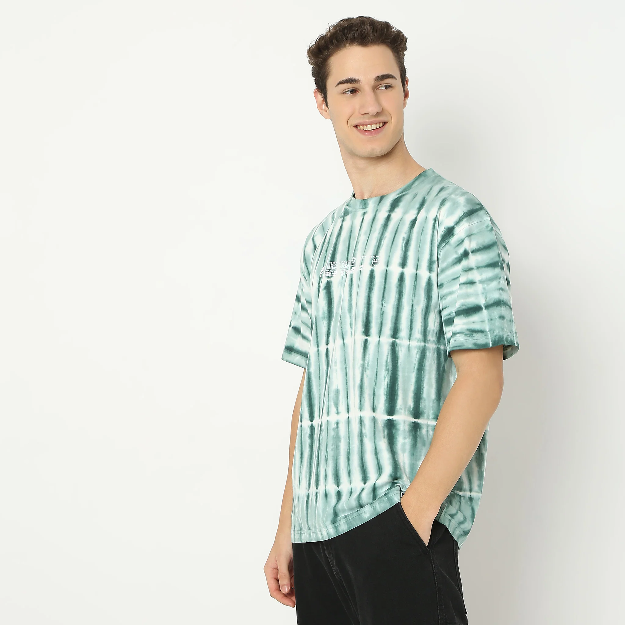 Oversize Tie - Dye Crew Neck T-Shirt - Image 5