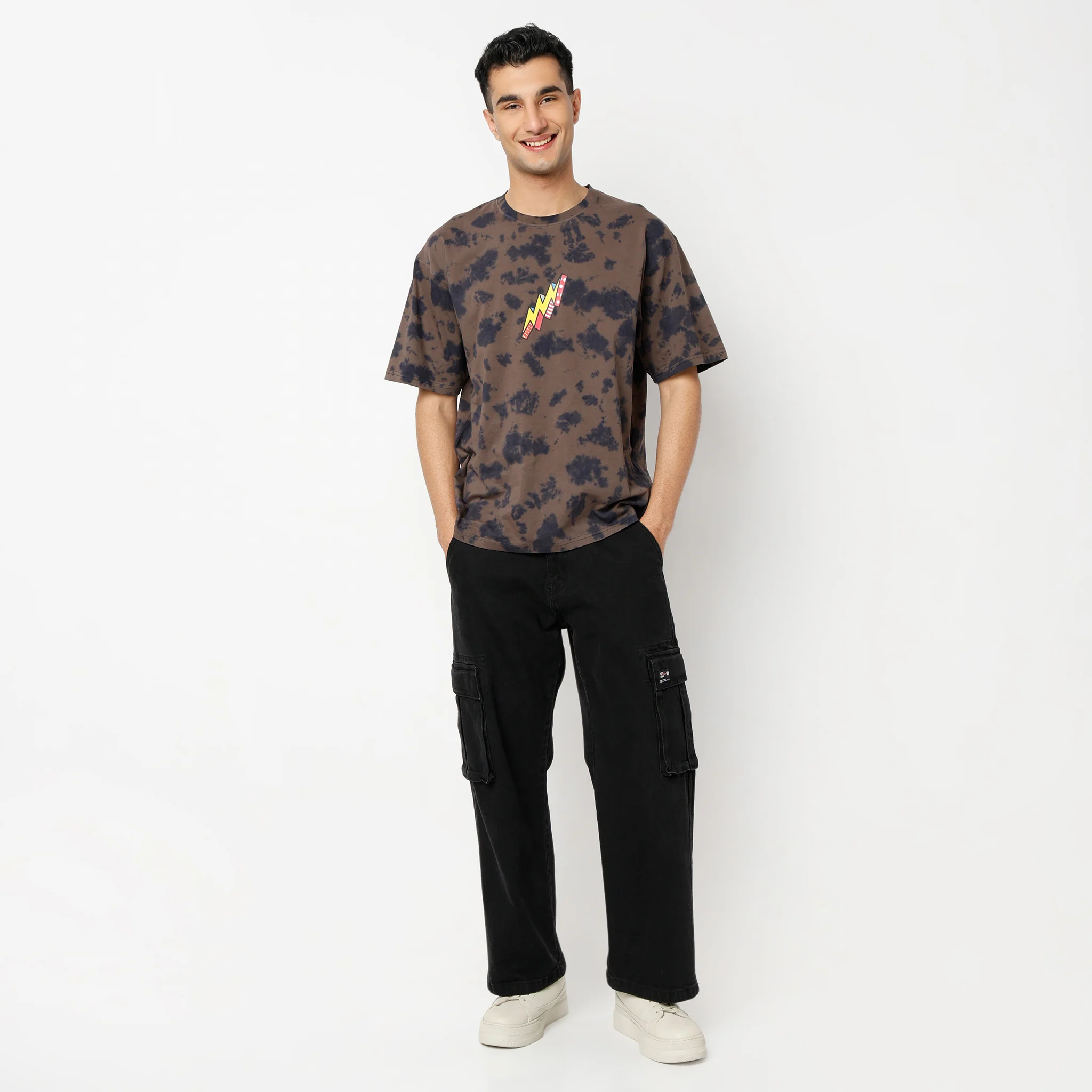 Oversize Tie - Dye Crew Neck T-Shirt - Image 2