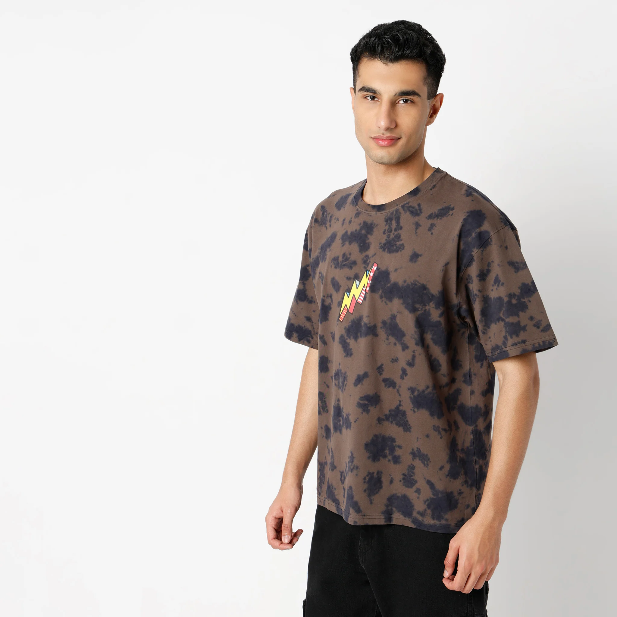 Oversize Tie - Dye Crew Neck T-Shirt - Image 4