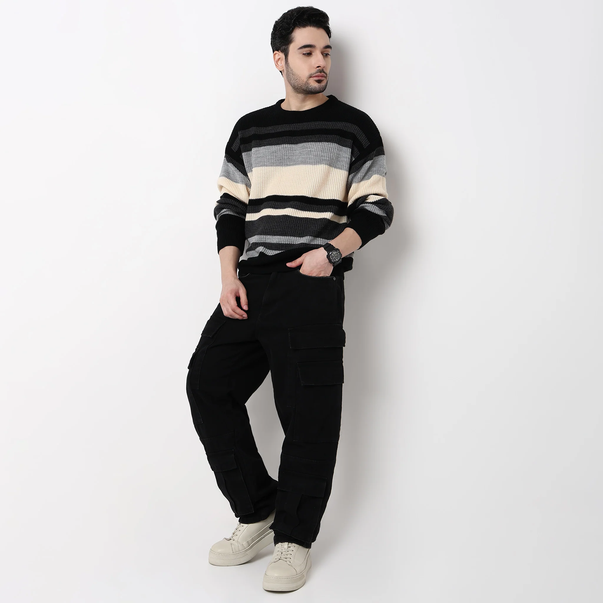 Oversize Winter Edit Striped Sweater