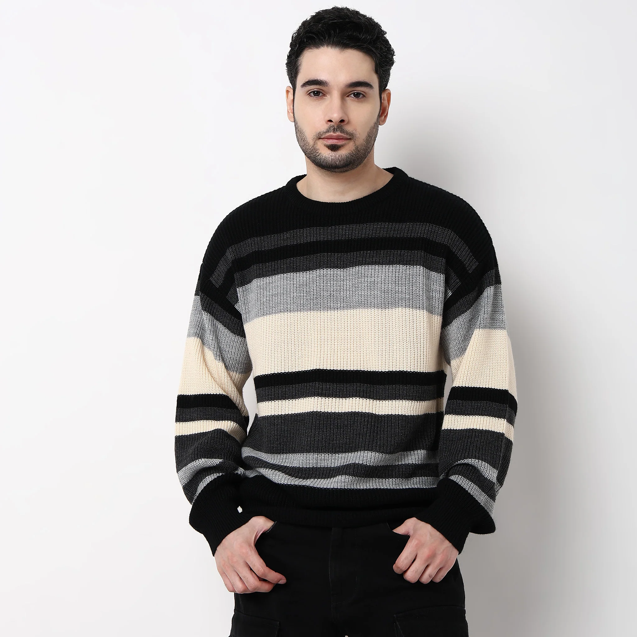 Oversize Winter Edit Striped Sweater - Image 2
