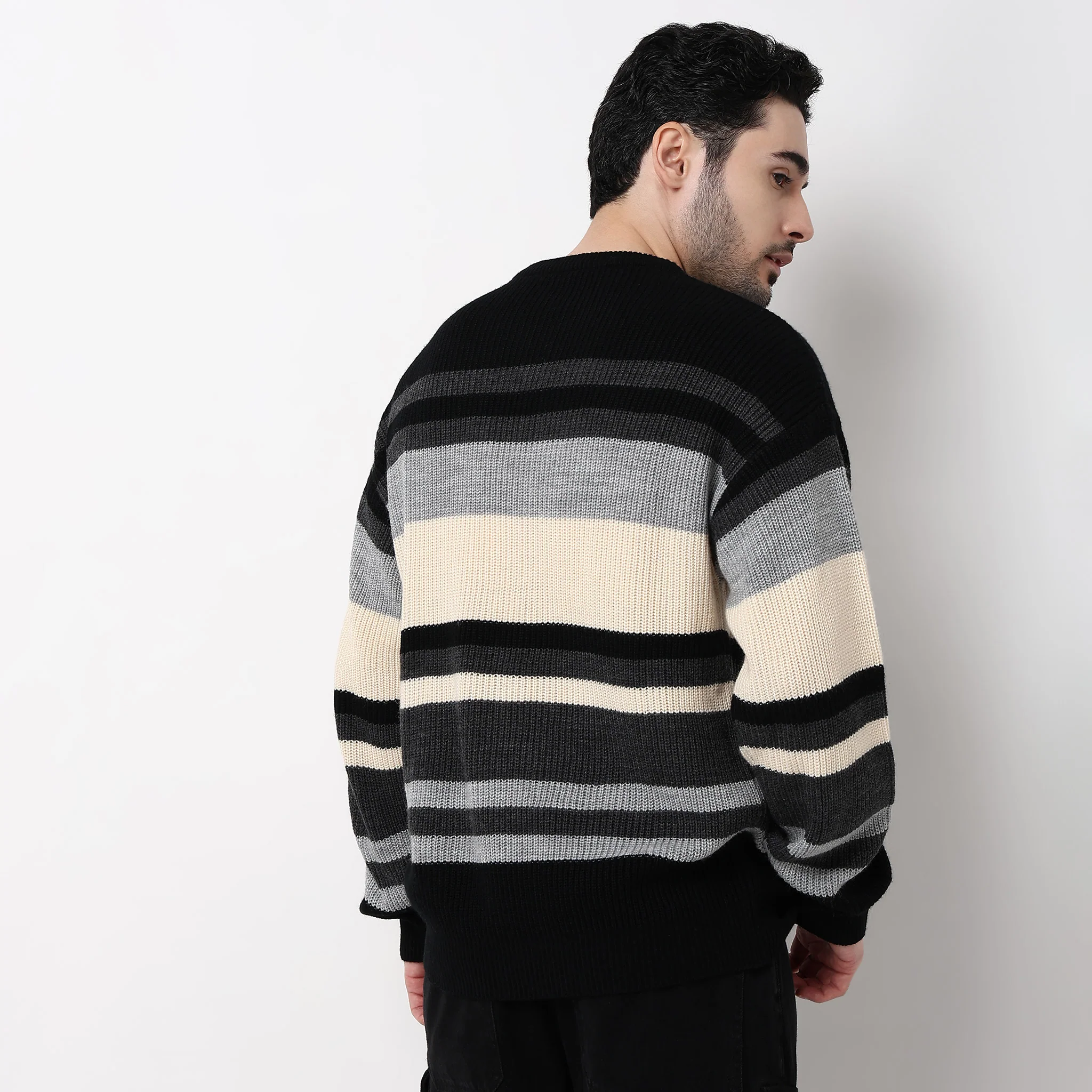 Oversize Winter Edit Striped Sweater - Image 3