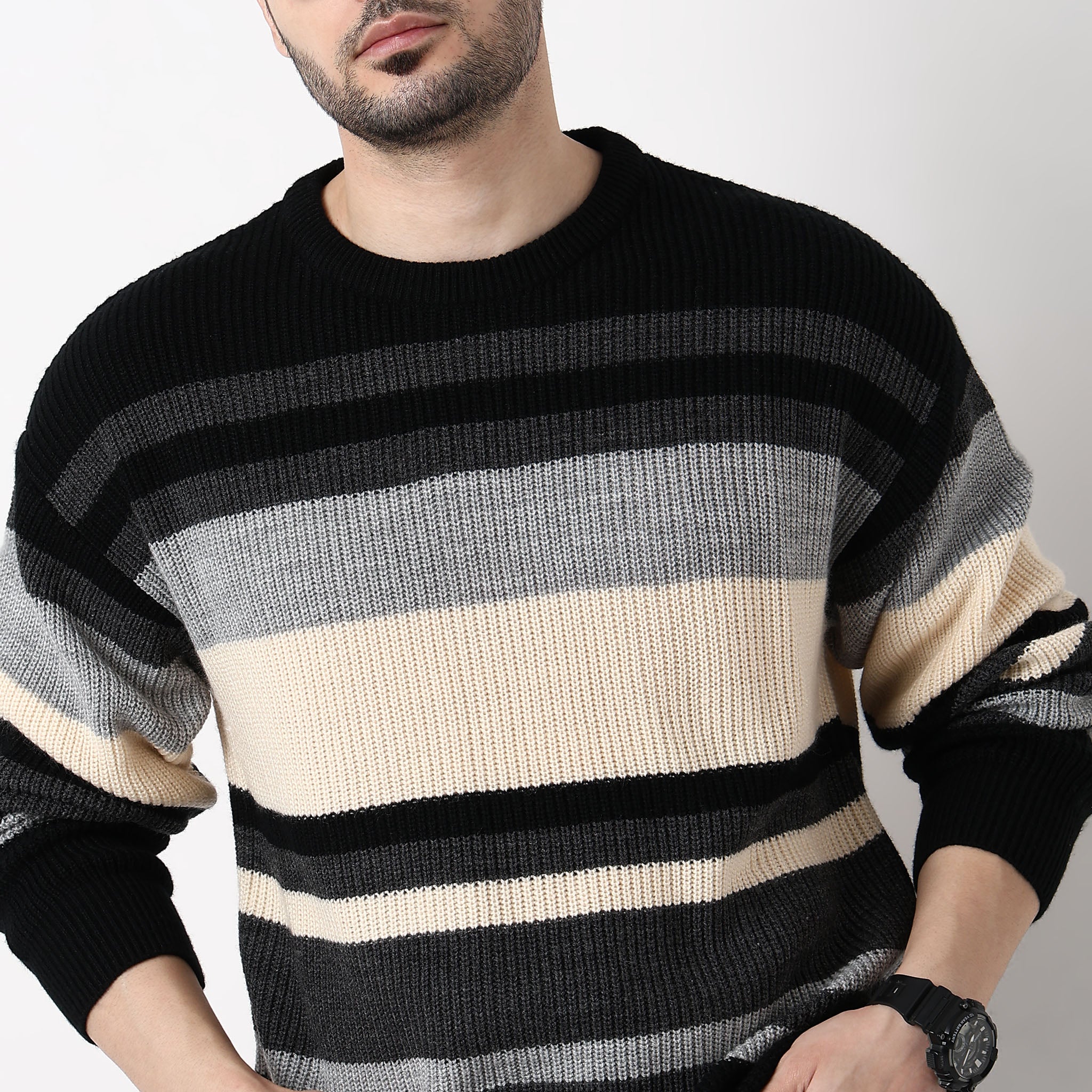 Oversize Winter Edit Striped Sweater - Image 4