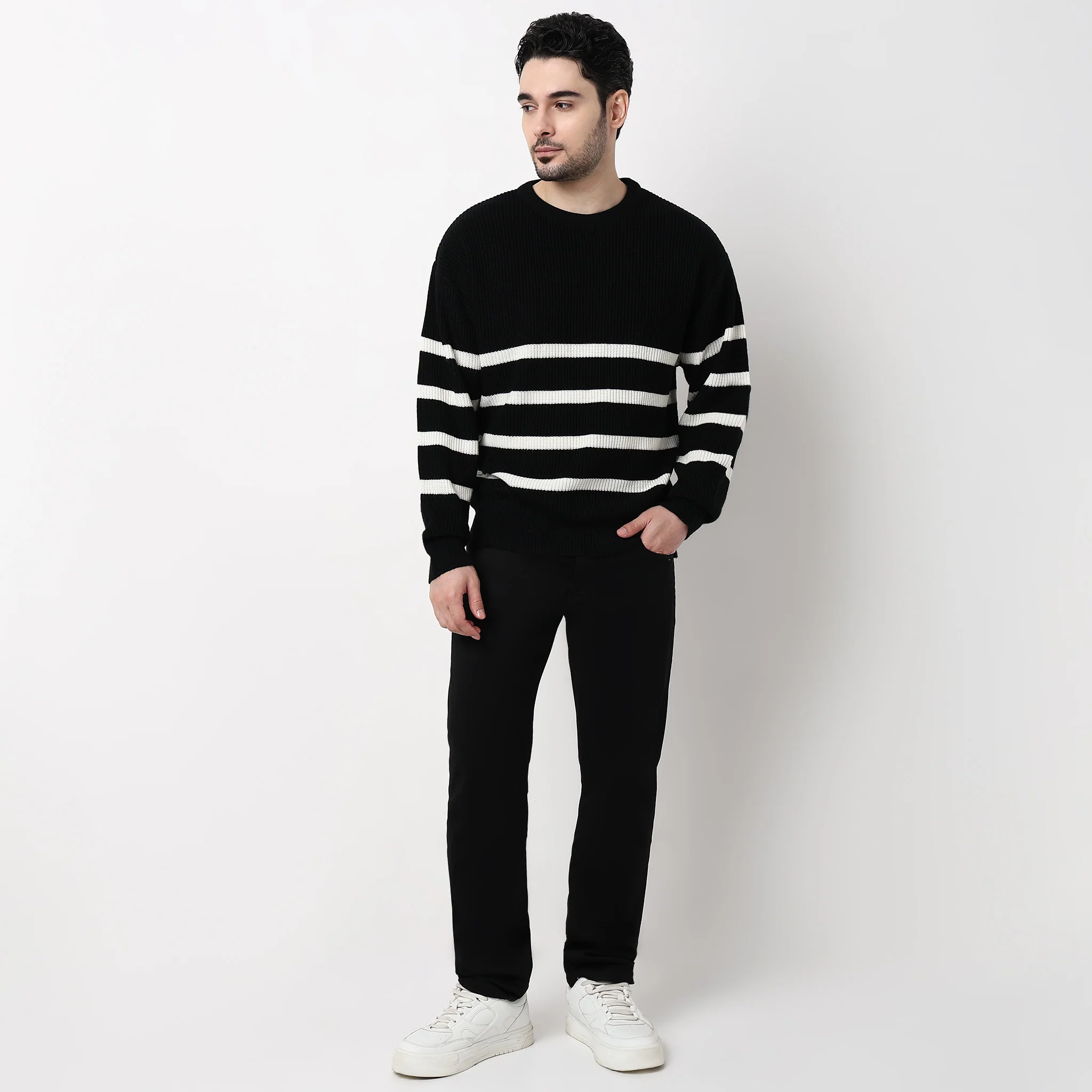 Oversize Winter Edit Striped Sweater - Image 2