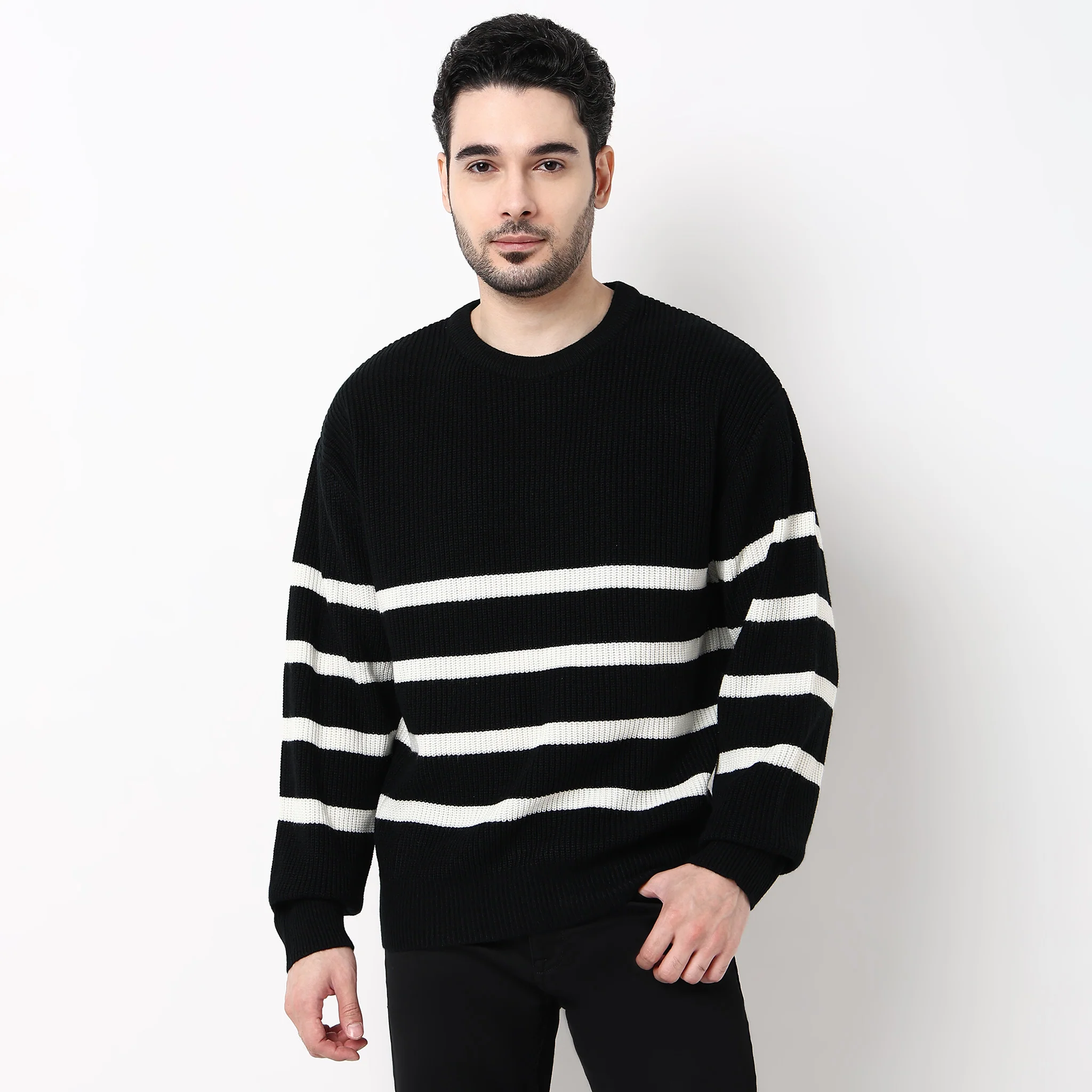 Oversize Winter Edit Striped Sweater - Image 4
