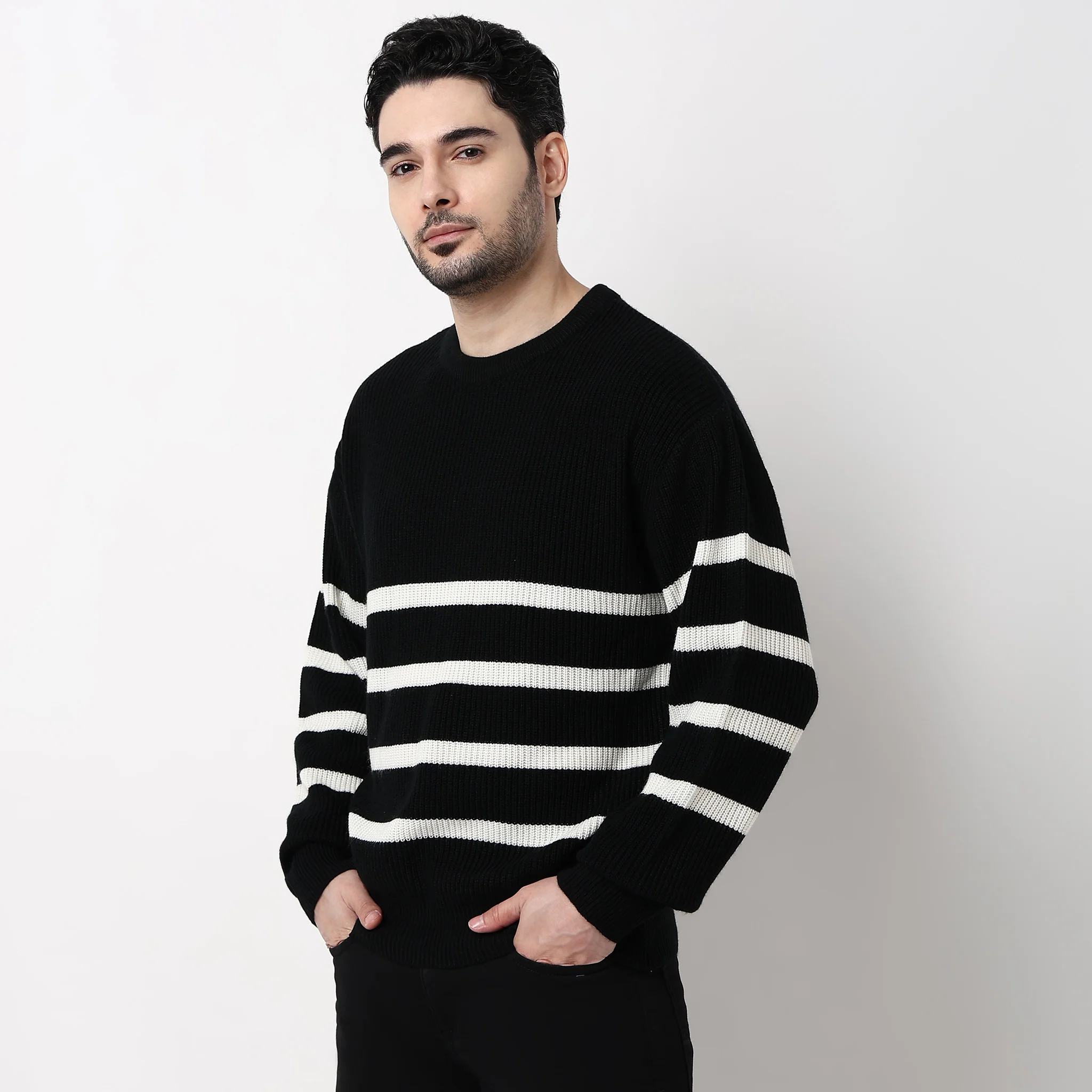 Oversize Winter Edit Striped Sweater - Image 5