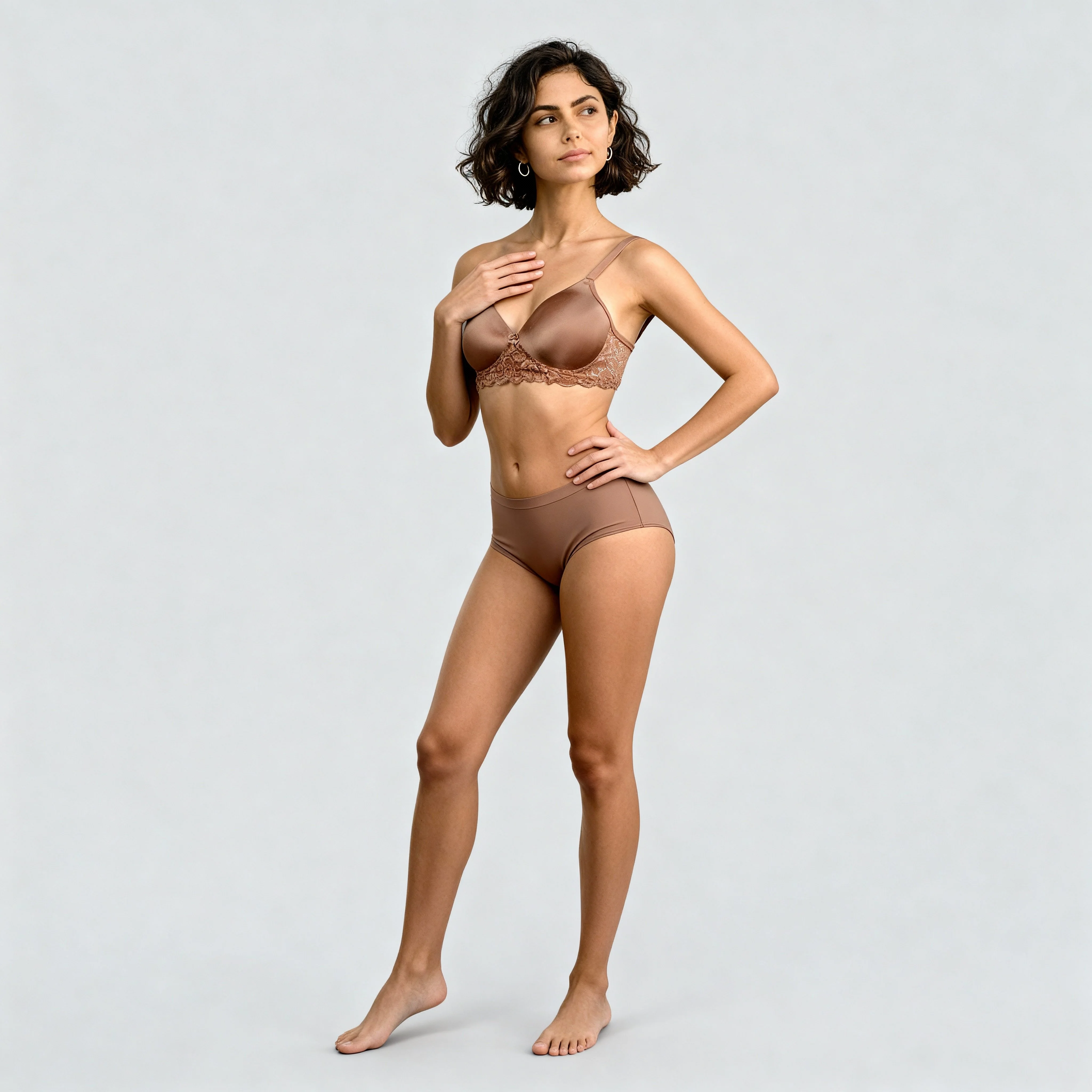 Padded Lace Trim Bra with Adjustable Straps - Image 3