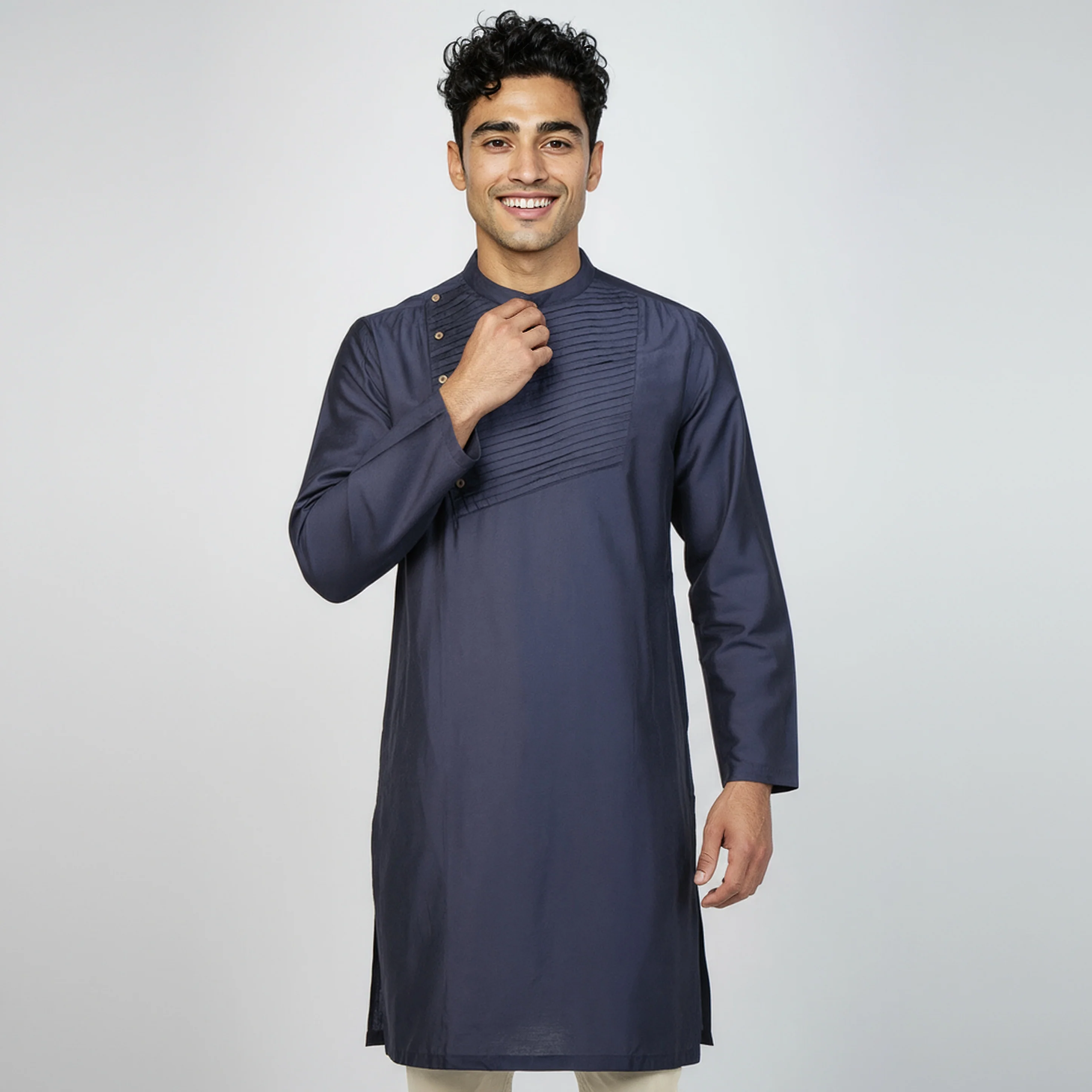Pintuck Long Kurta - Image 4