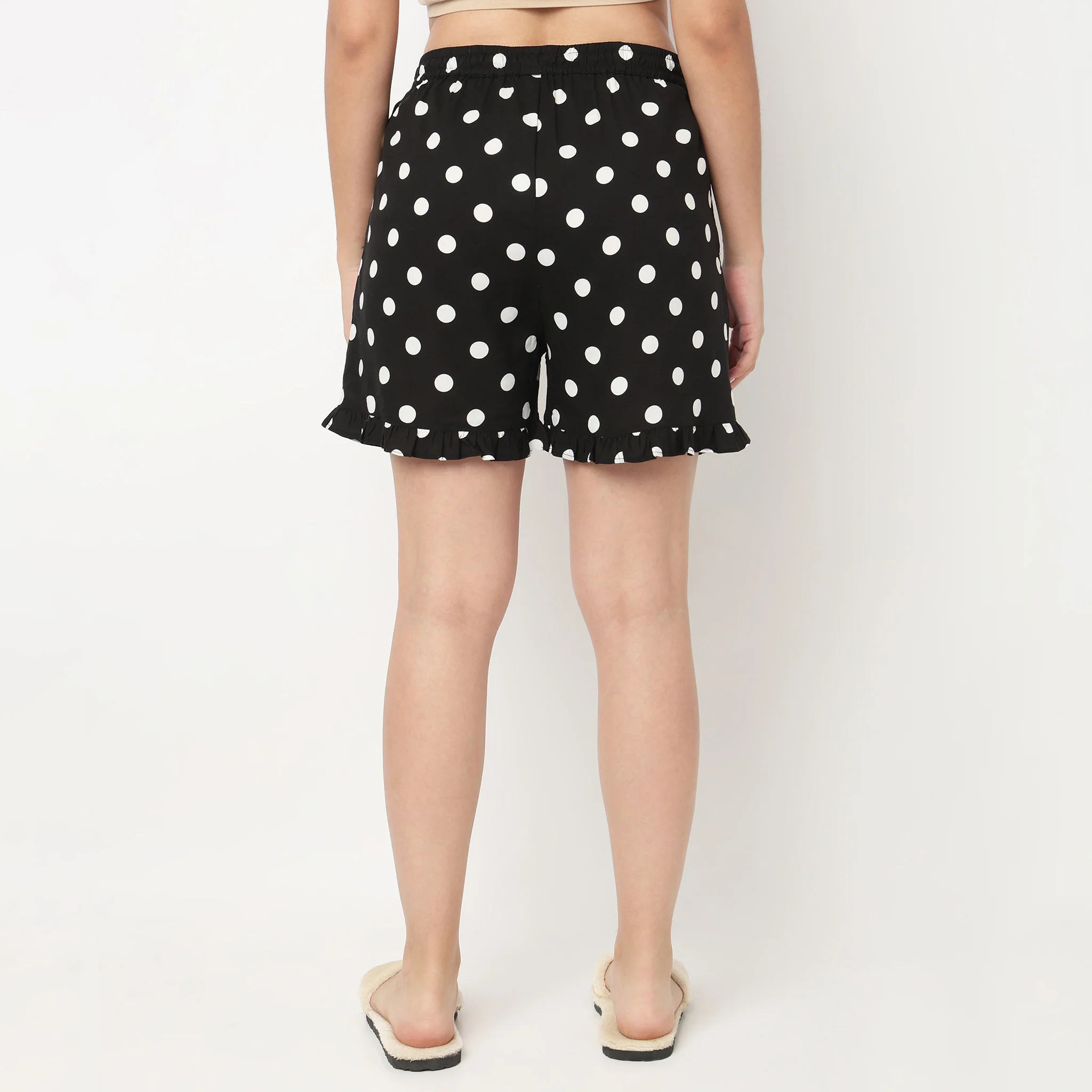 Polka Dot Print Frill Shorts - Image 3
