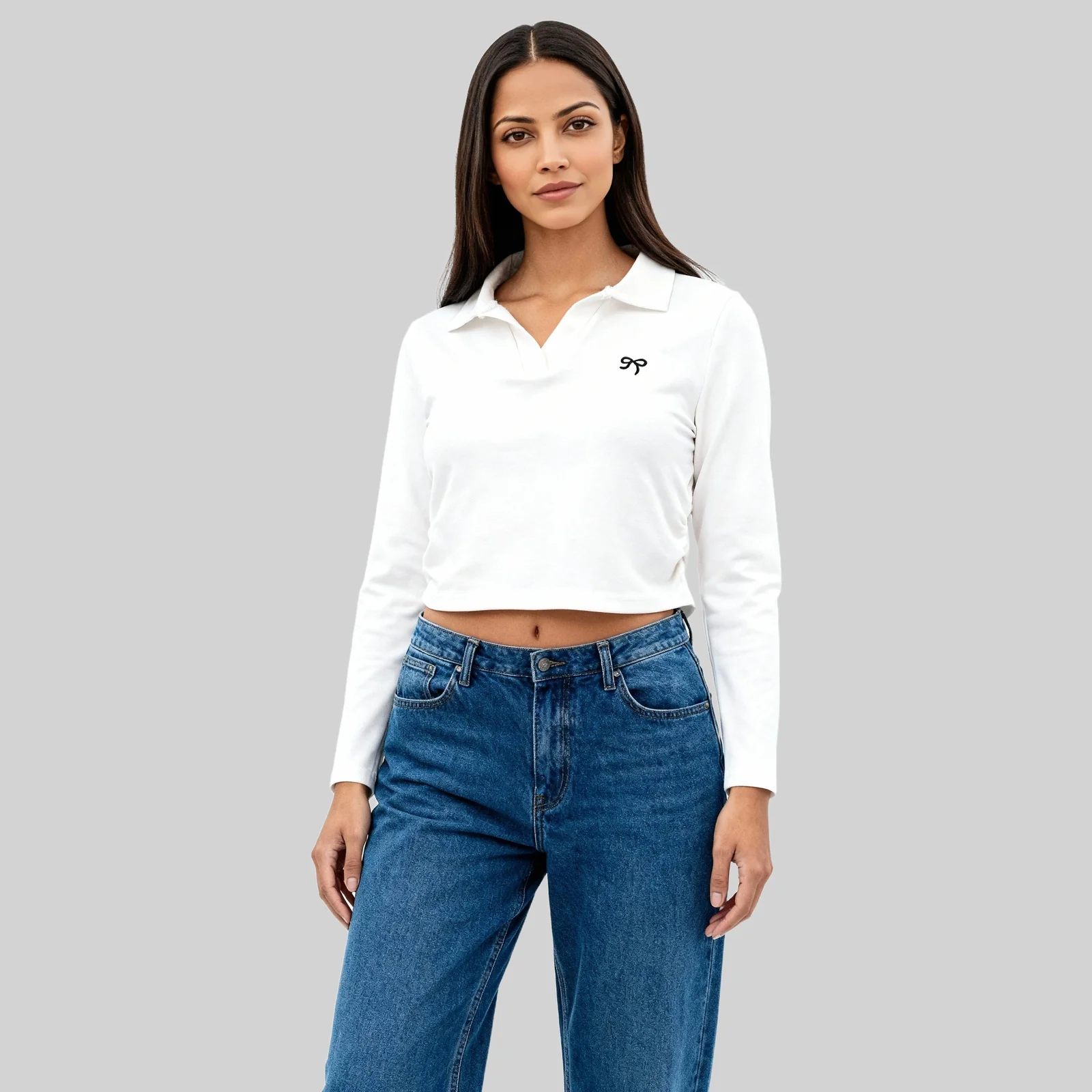 Polo Neck Crop T-Shirt - Image 7