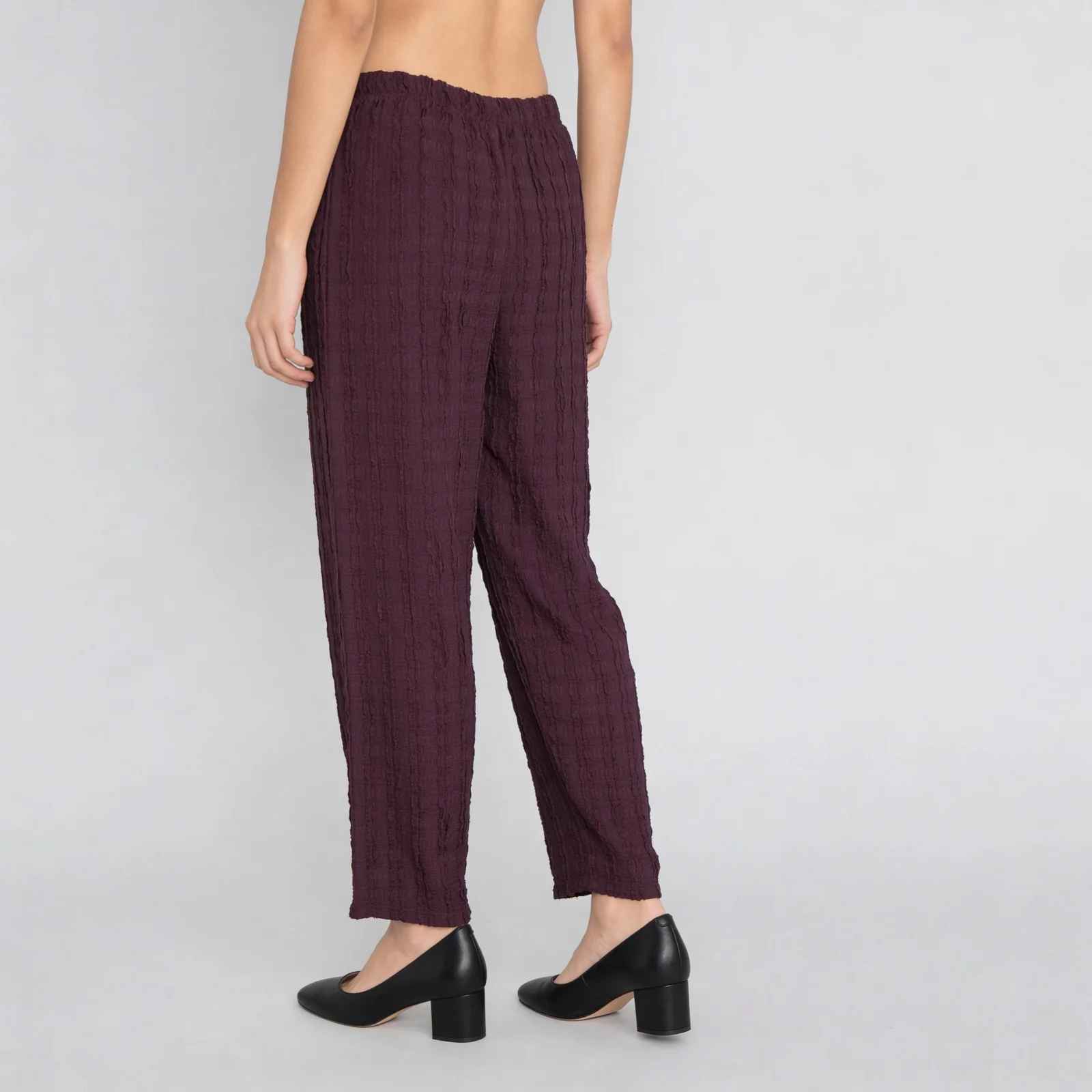 Textured High Rise Relaxed Fit Palazzo - Image 3