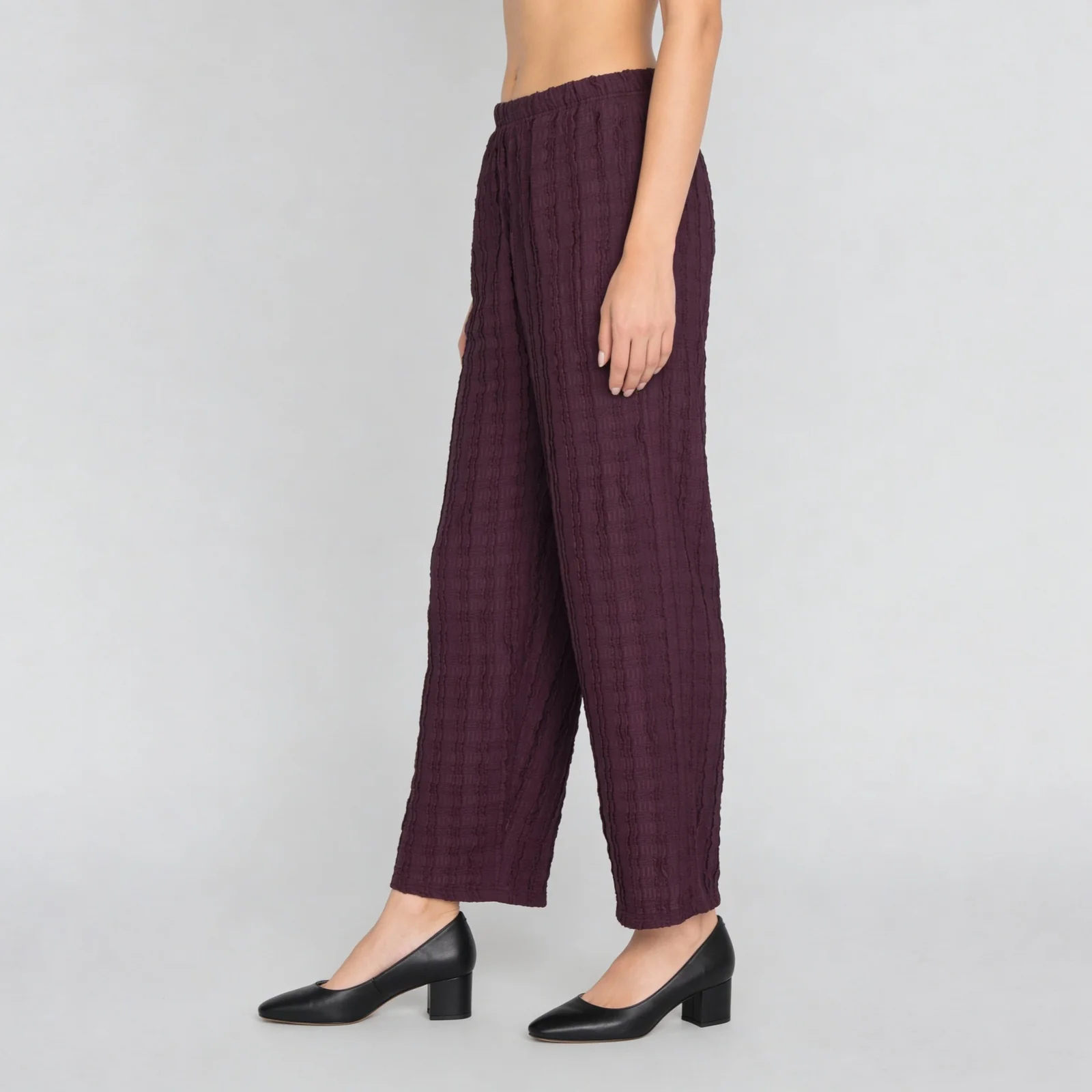 Textured High Rise Relaxed Fit Palazzo - Image 5