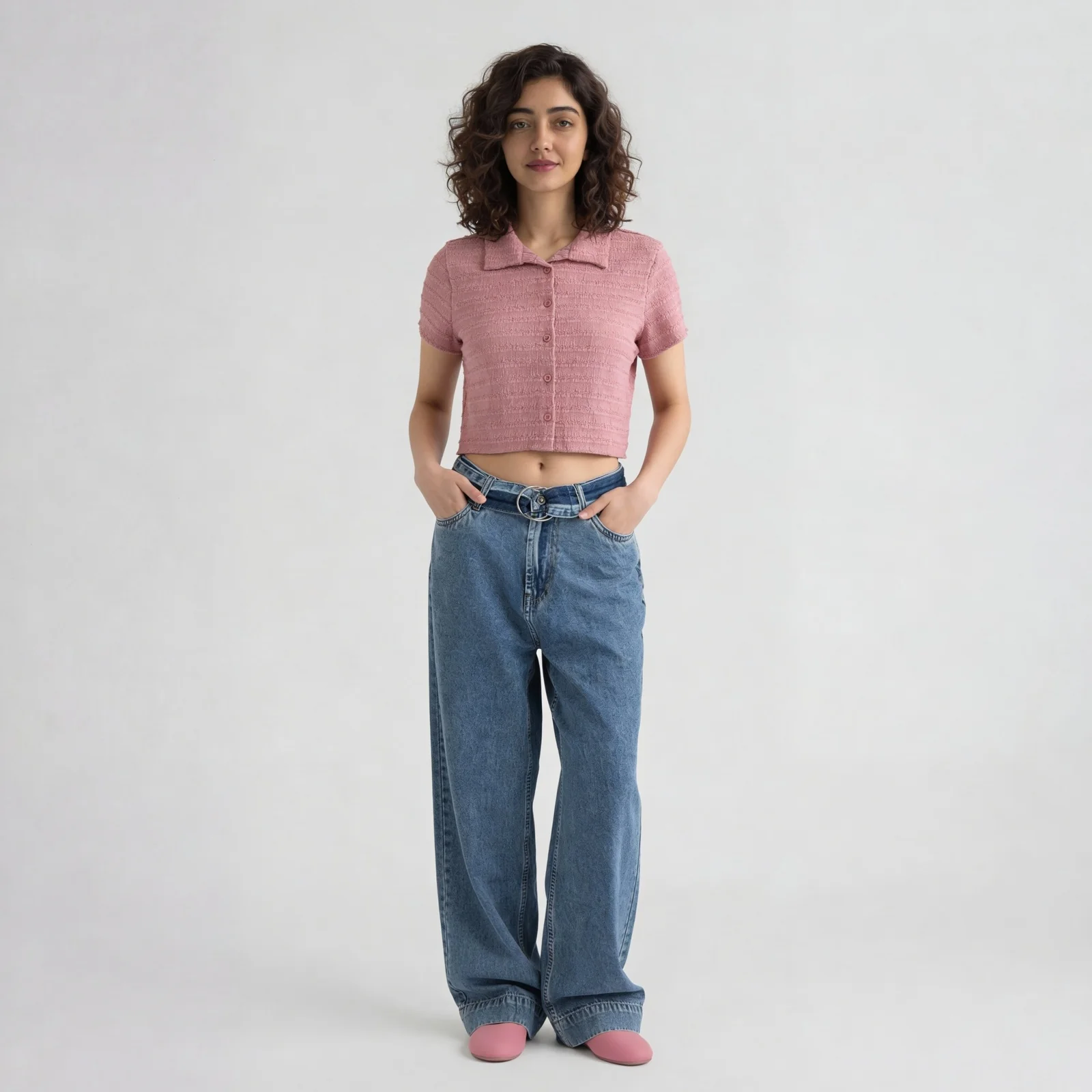 Smocked Cropped Shirt - Image 6