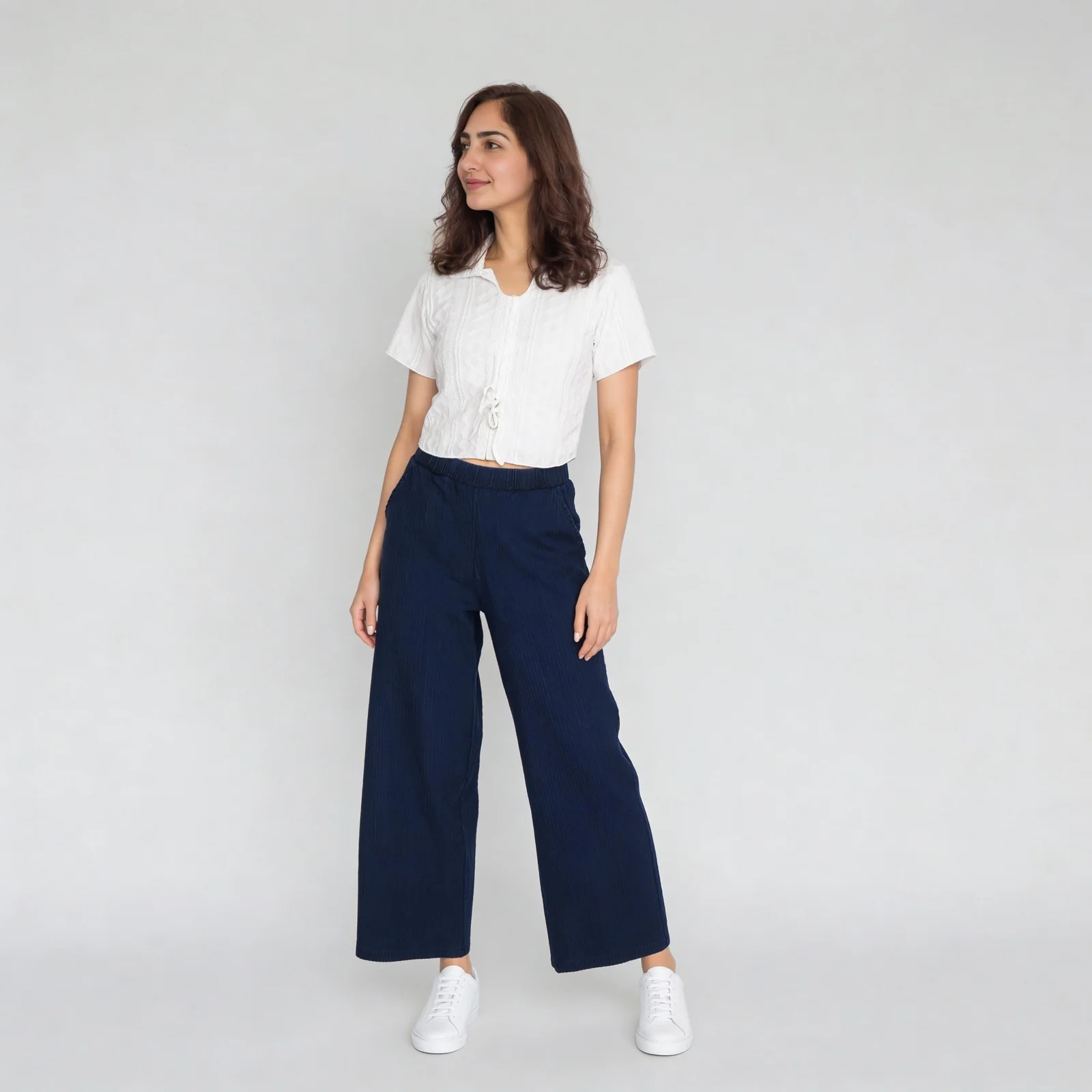 Textured Cuban Collar Top