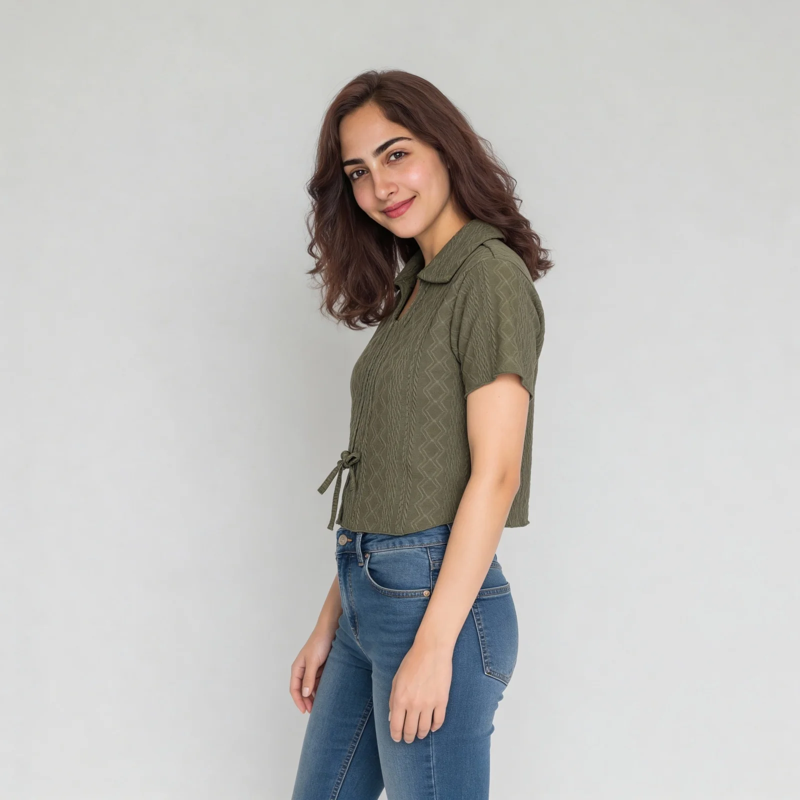 Textured Cuban Collar Top - Image 10