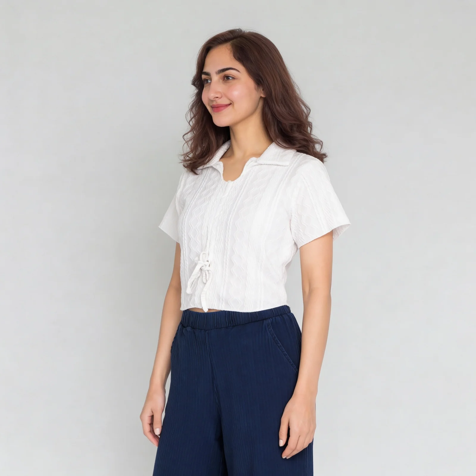 Textured Cuban Collar Top - Image 5