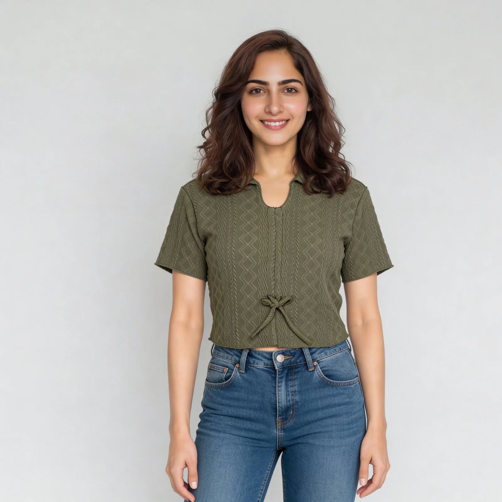 Textured Cuban Collar Top - Image 7