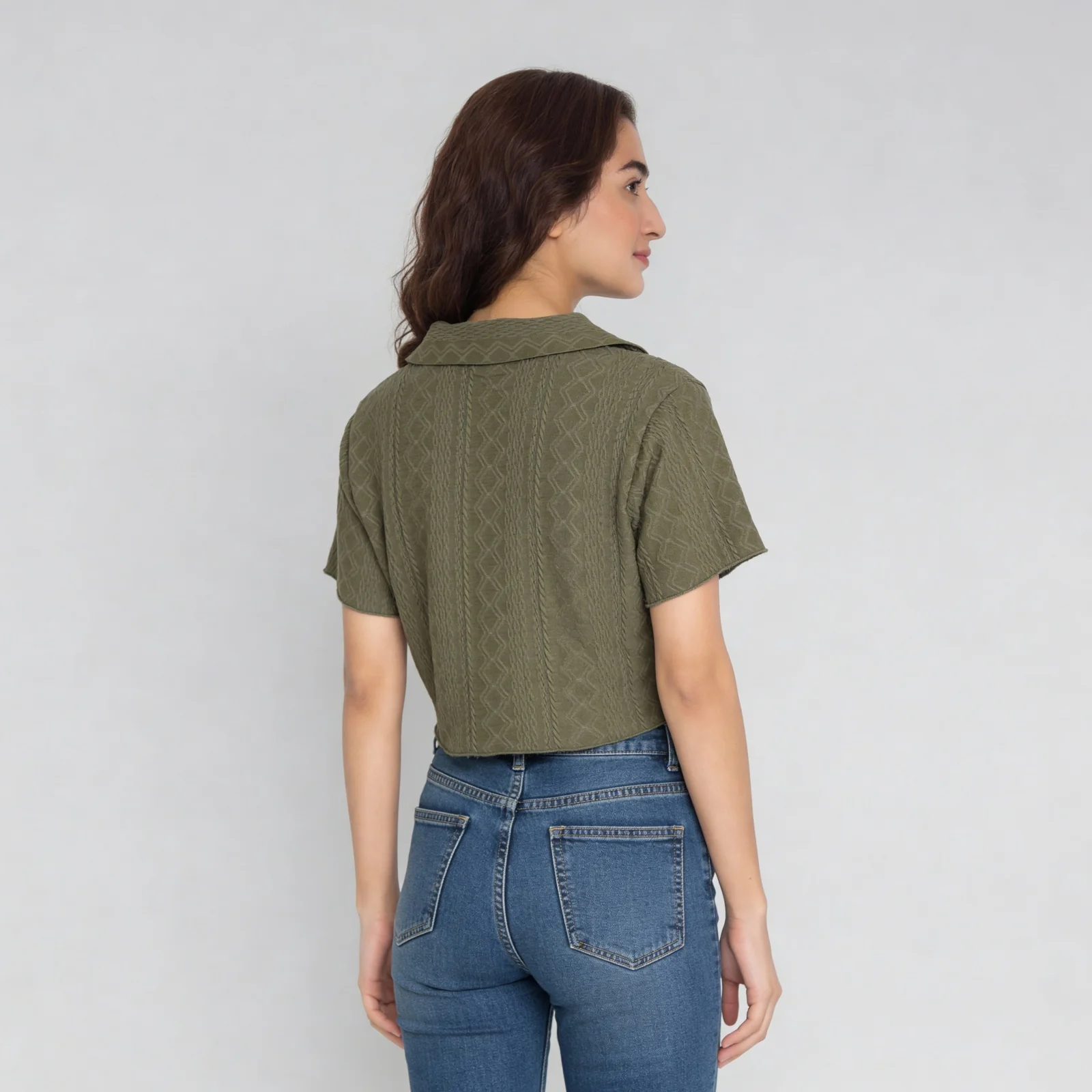 Textured Cuban Collar Top - Image 8
