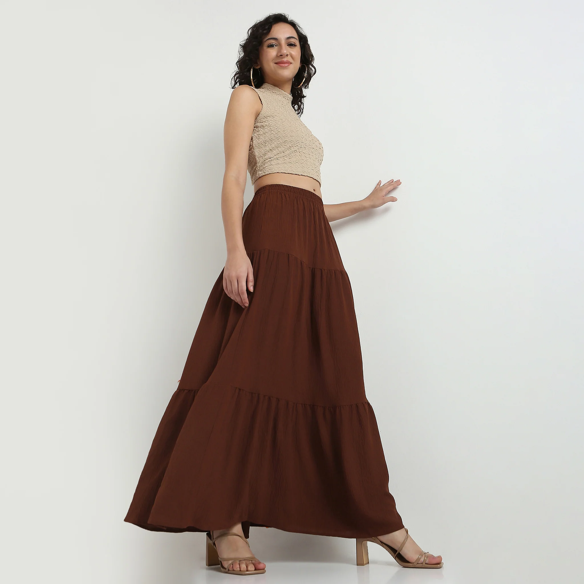Tiered High Rise Skirt
