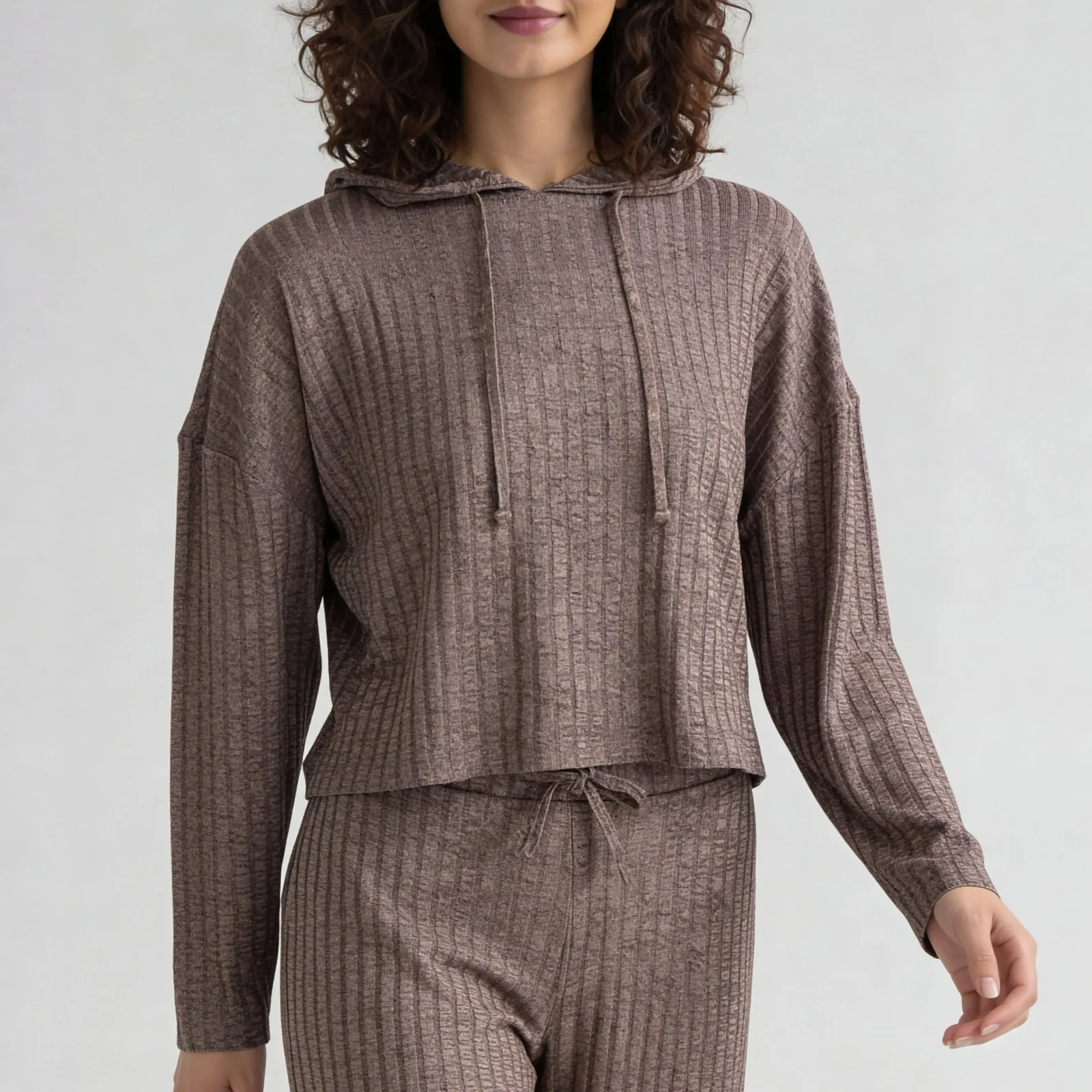 Ribbed Hooded Sweatshirt - Image 4