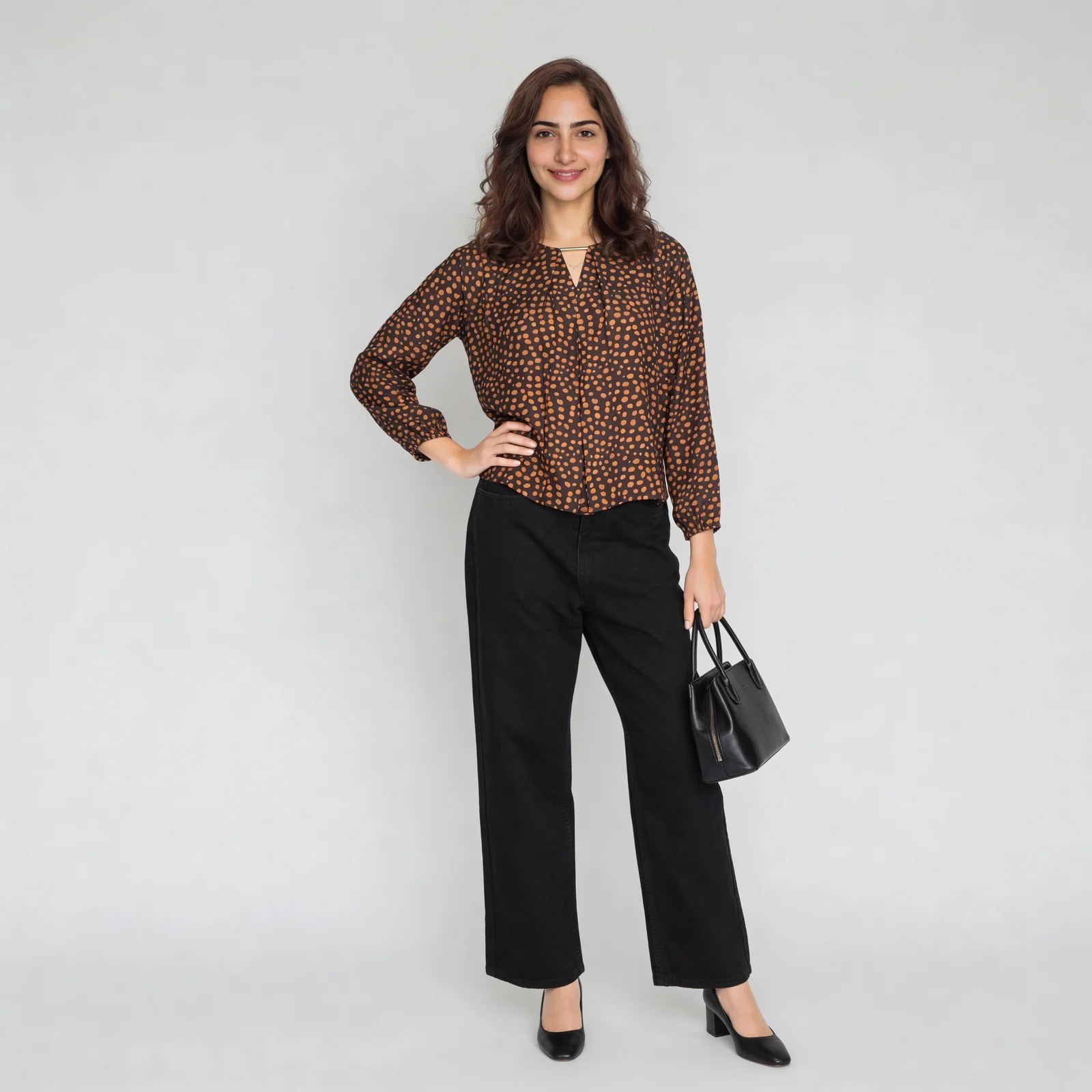 Printed Round Neck Top