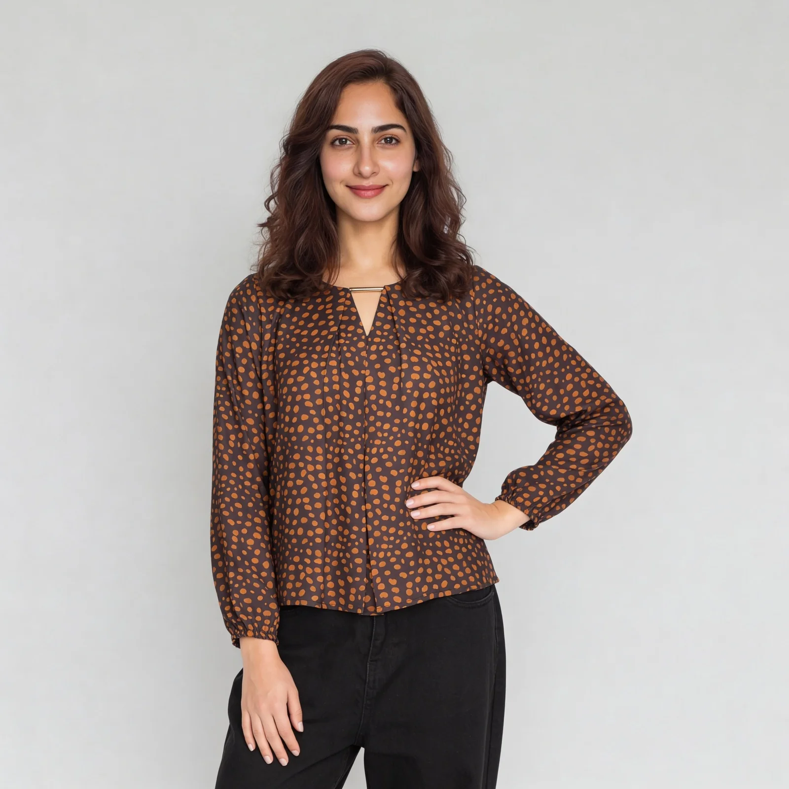 Printed Round Neck Top - Image 2