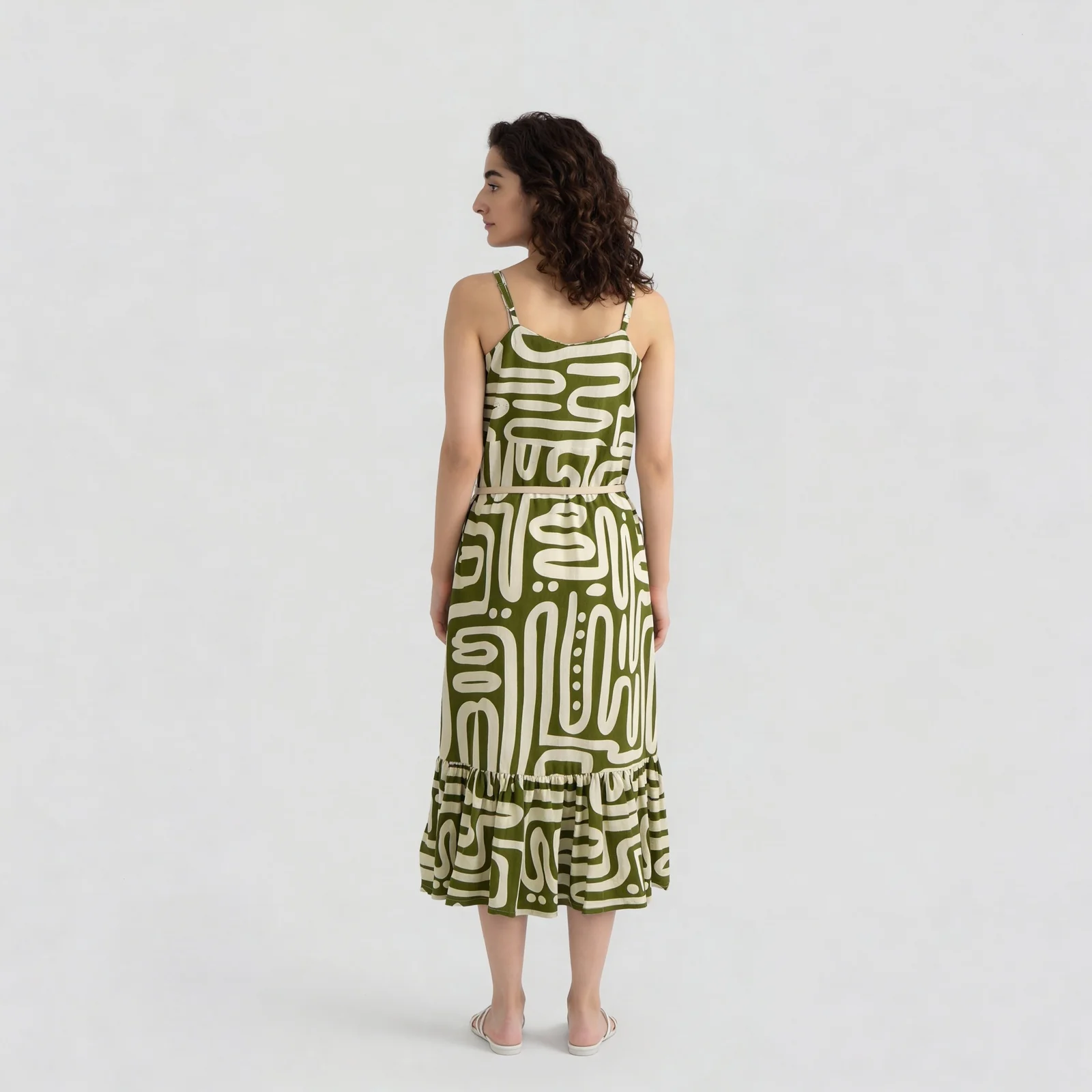 Printed Halter Neck Tiered Dress - Image 3