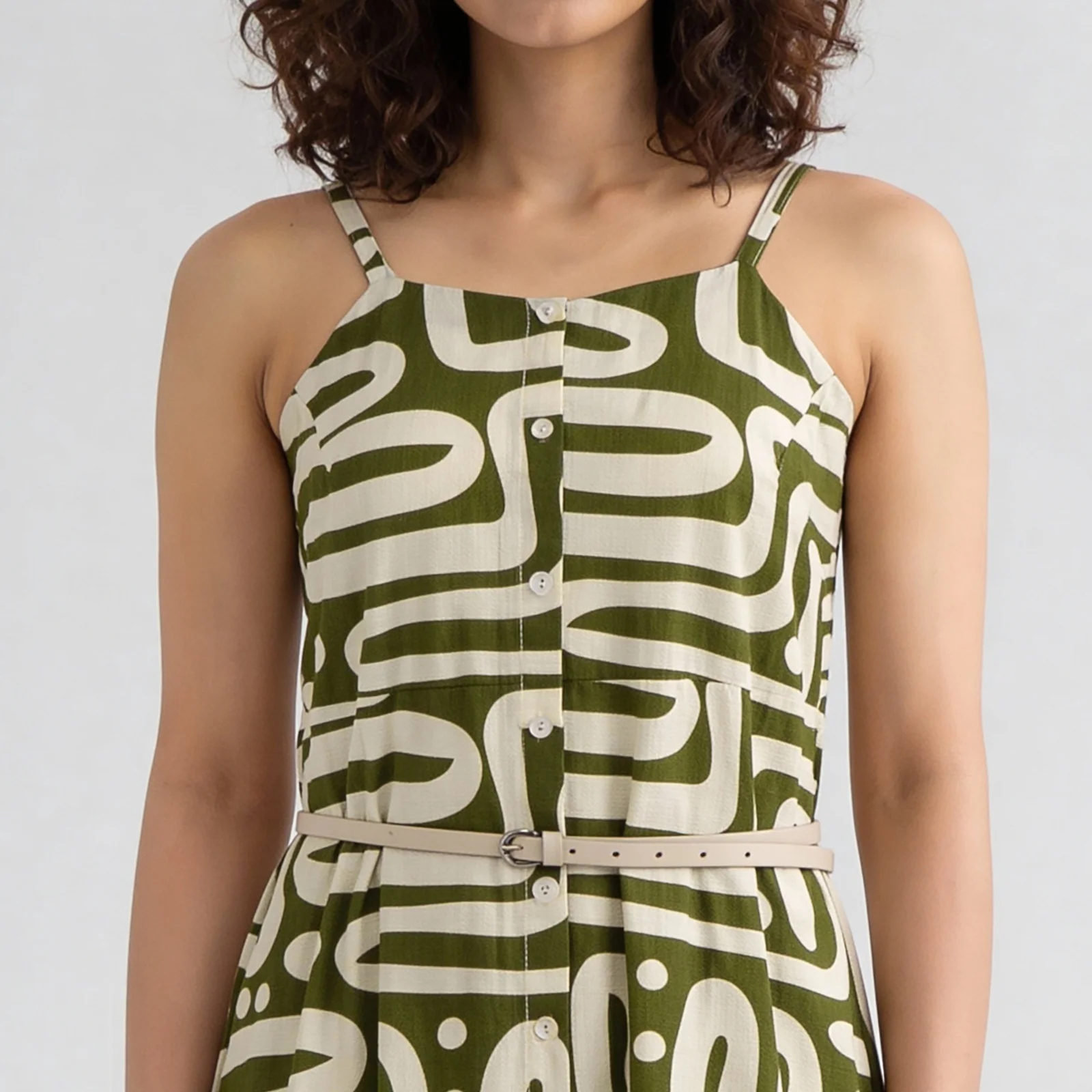 Printed Halter Neck Tiered Dress - Image 4