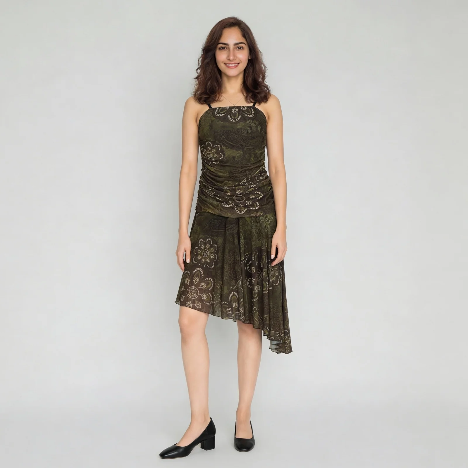 Floral High Low Strapy Dress - Image 2
