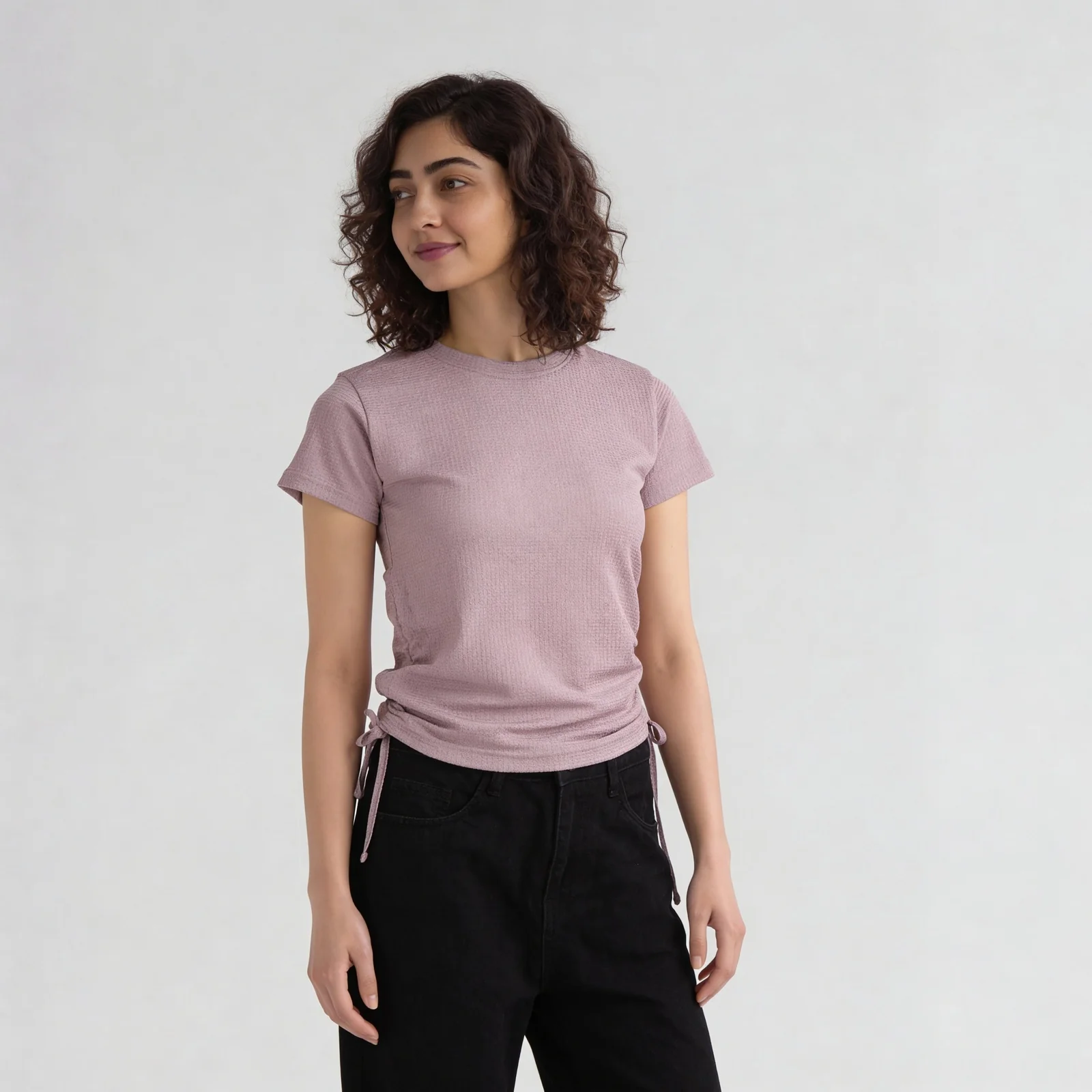 T-Shirt with Ruching and Drawstrings - Image 10