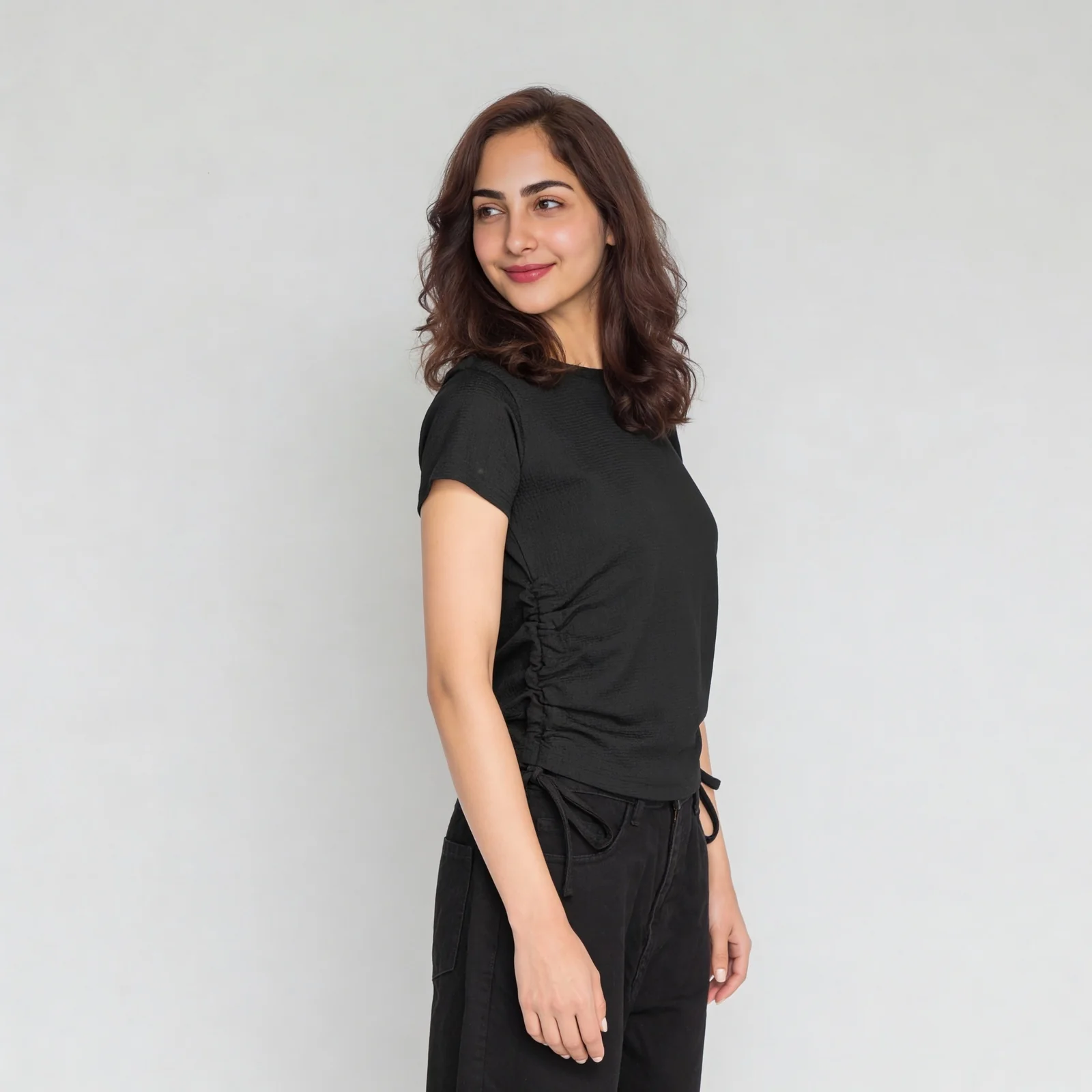 T-Shirt with Ruching and Drawstrings - Image 5