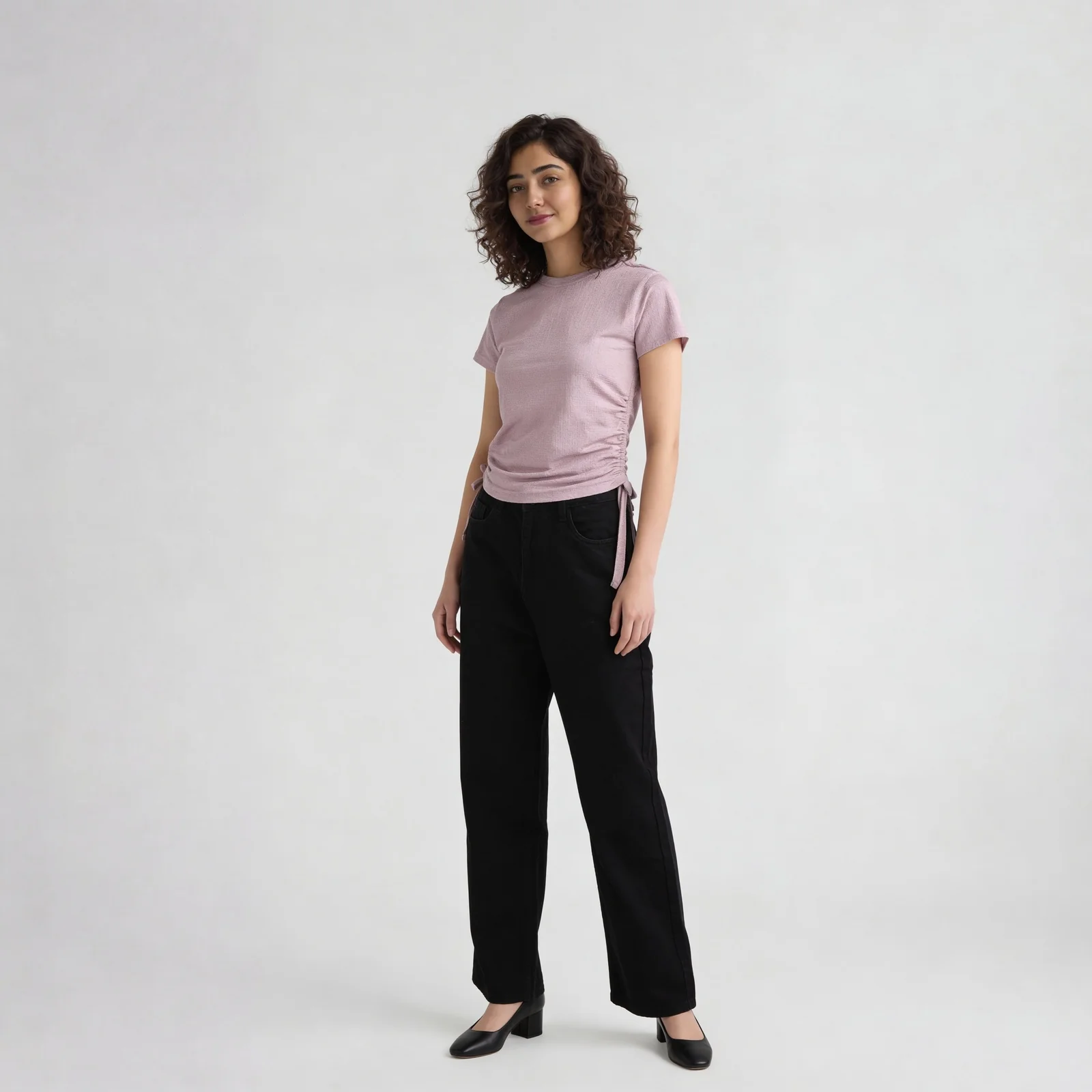 T-Shirt with Ruching and Drawstrings - Image 6