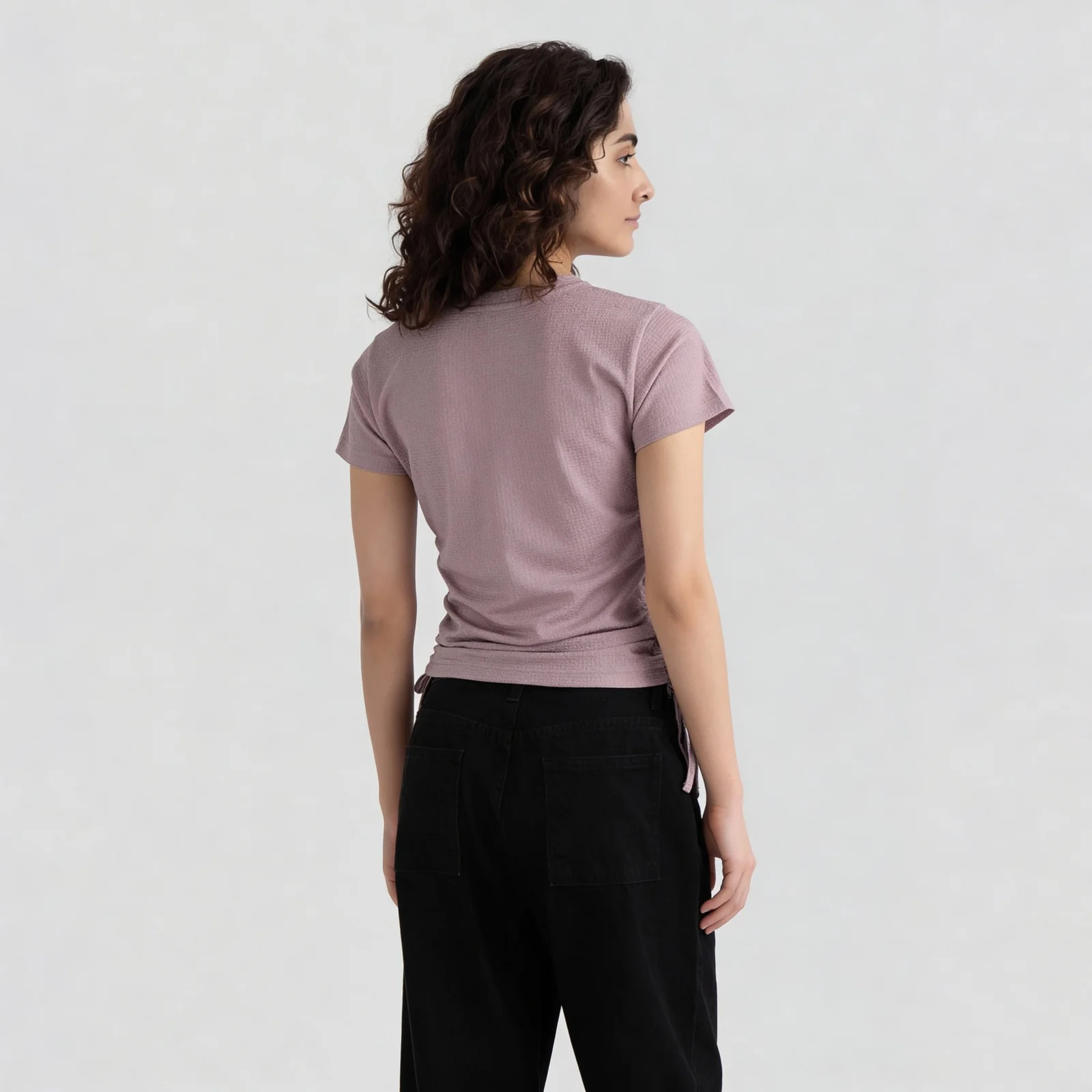 T-Shirt with Ruching and Drawstrings - Image 8