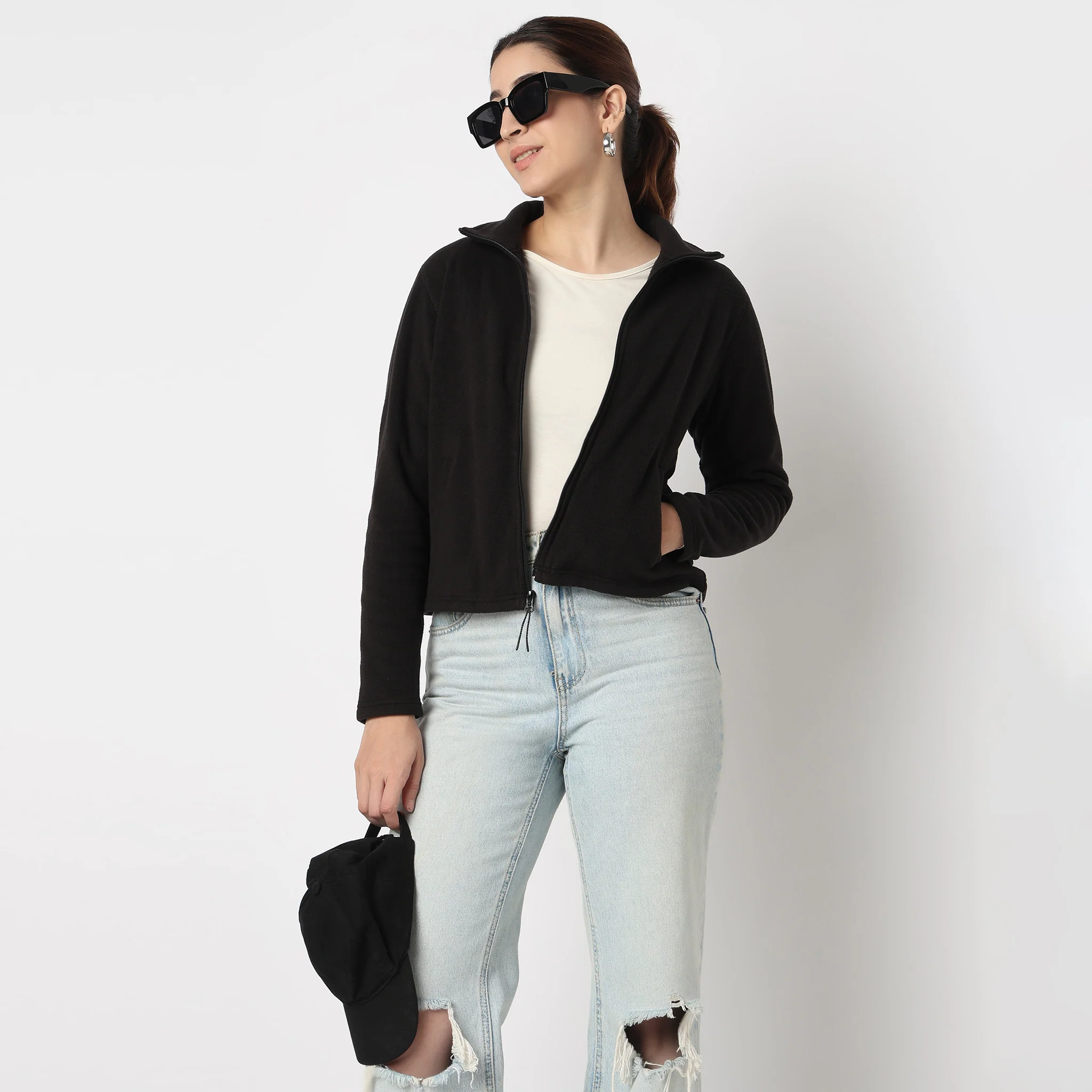 Heat-X Polair Fleece High Neck Jacket - Comfort Stretch with Welt Pockets