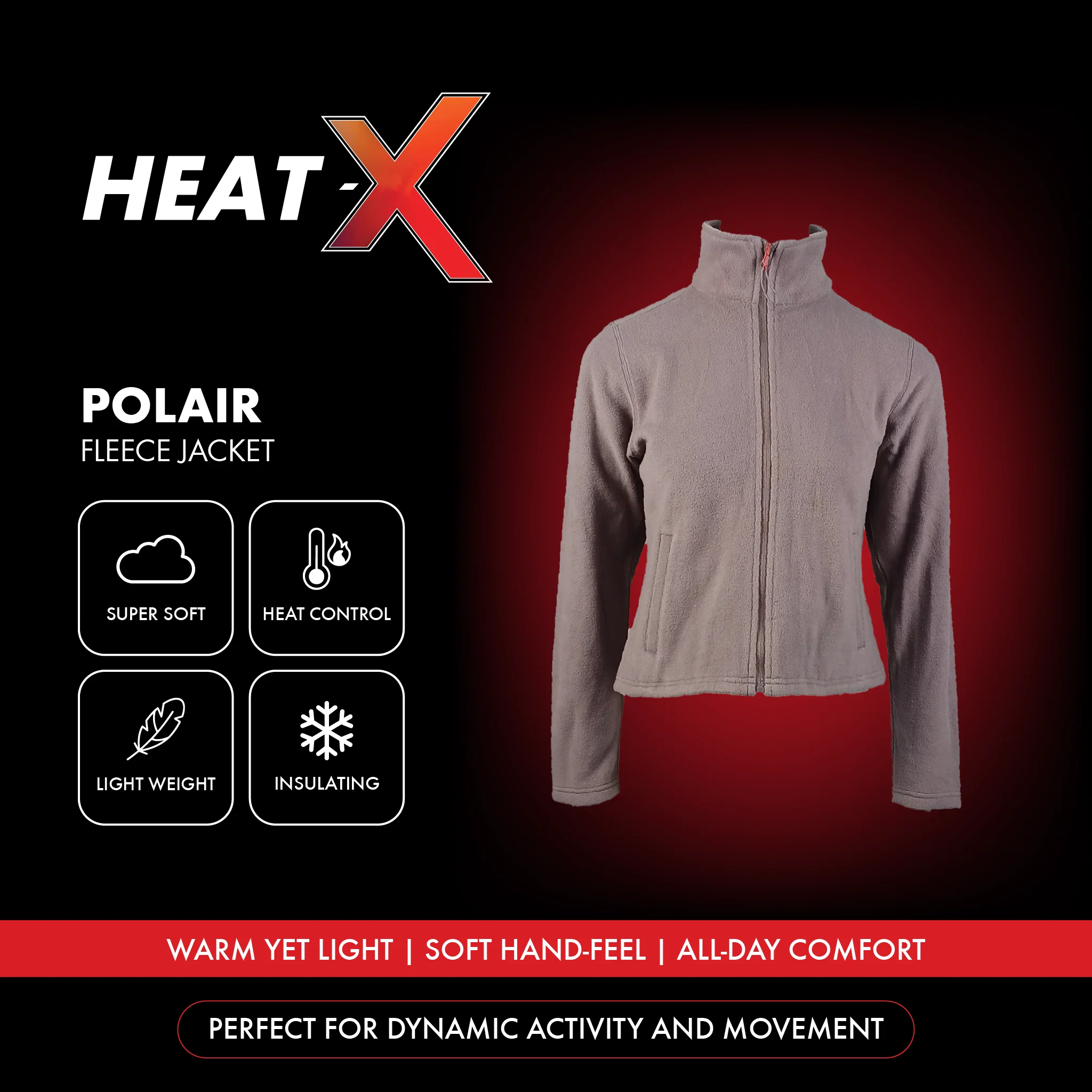 Heat-X Polair Fleece High Neck Jacket - Comfort Stretch with Welt Pockets - Image 18