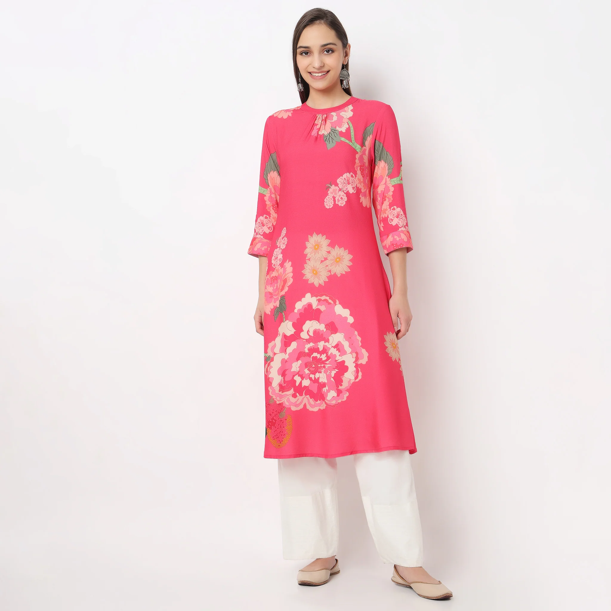 Printed A-Line Flared Kurta - Image 2