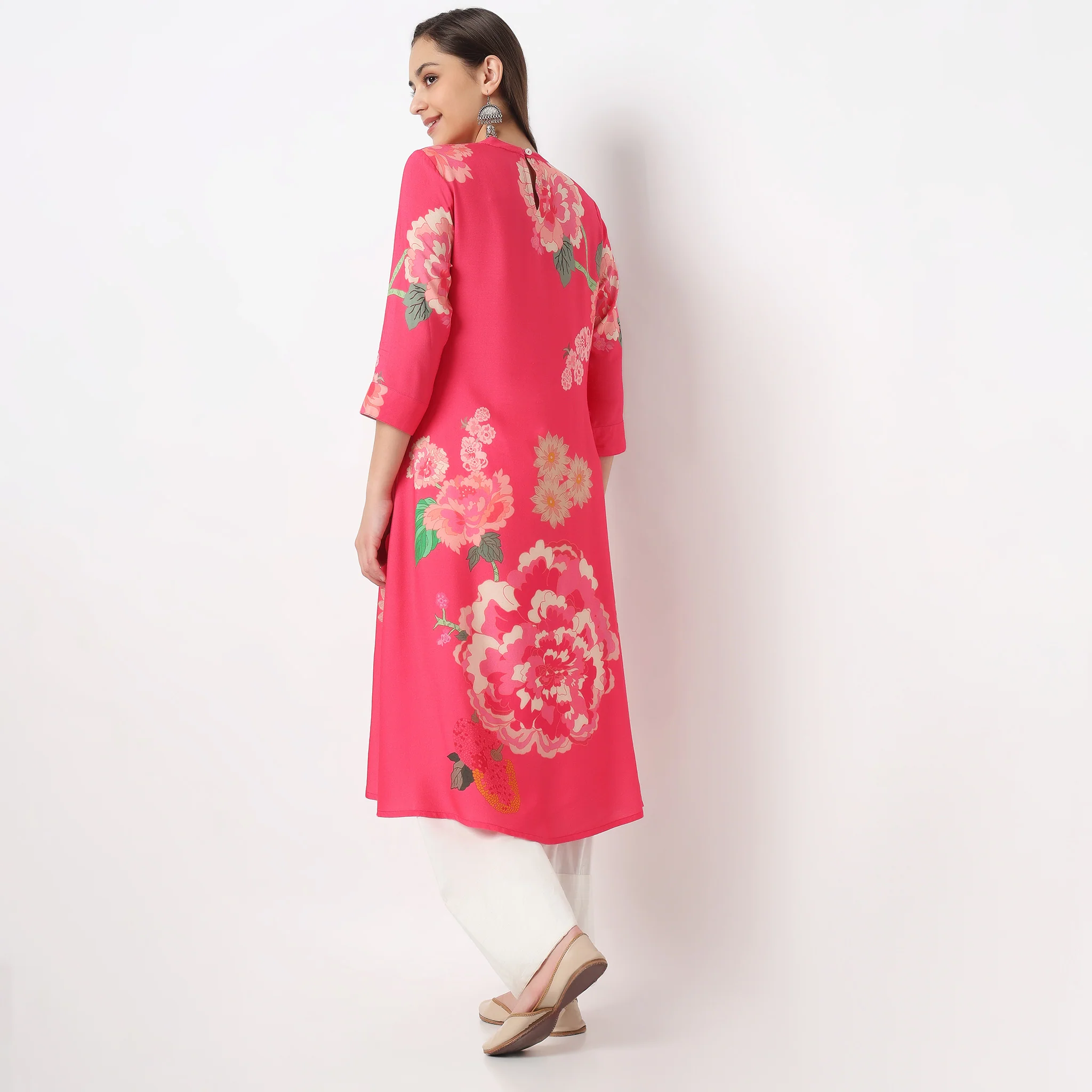 Printed A-Line Flared Kurta - Image 3