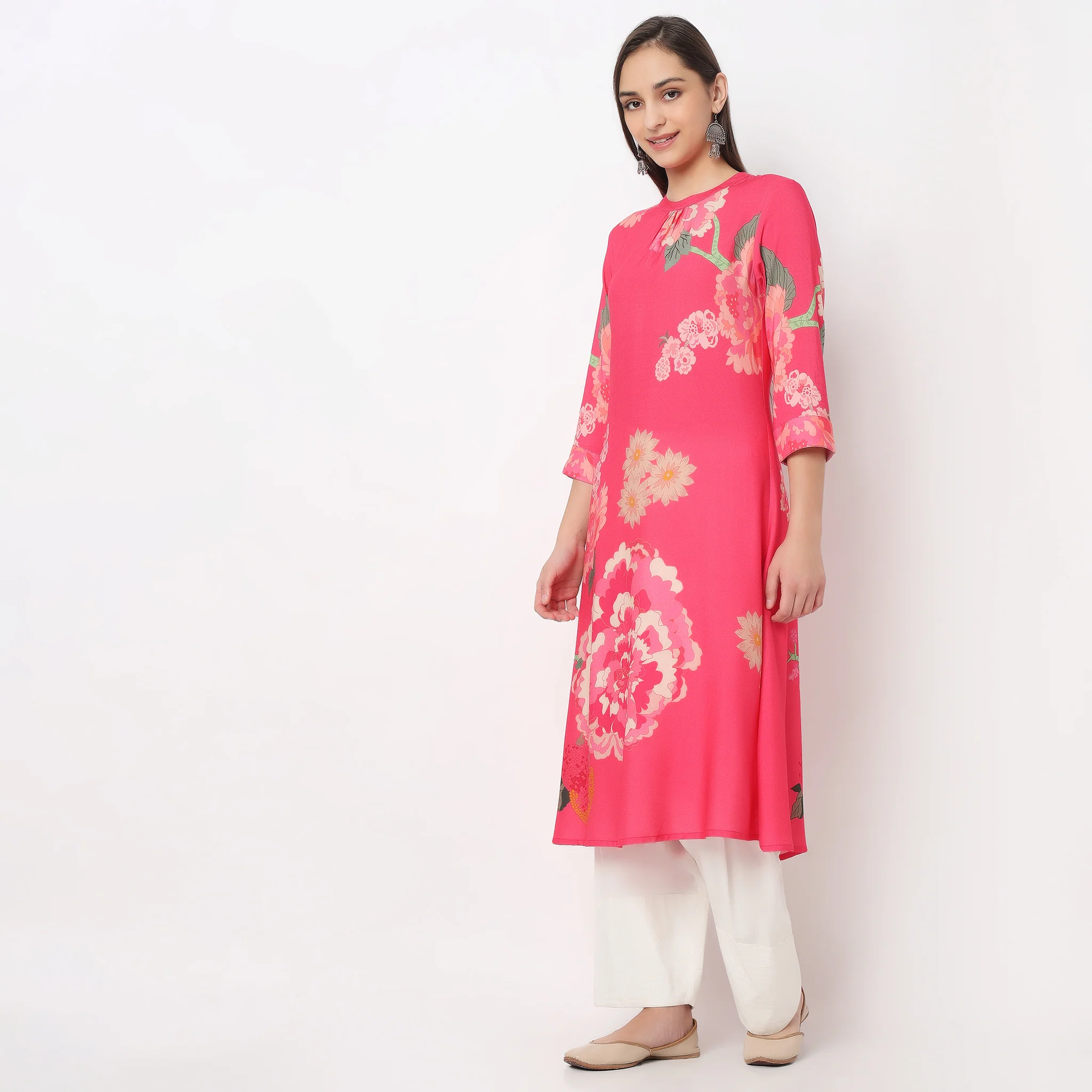 Printed A-Line Flared Kurta - Image 5