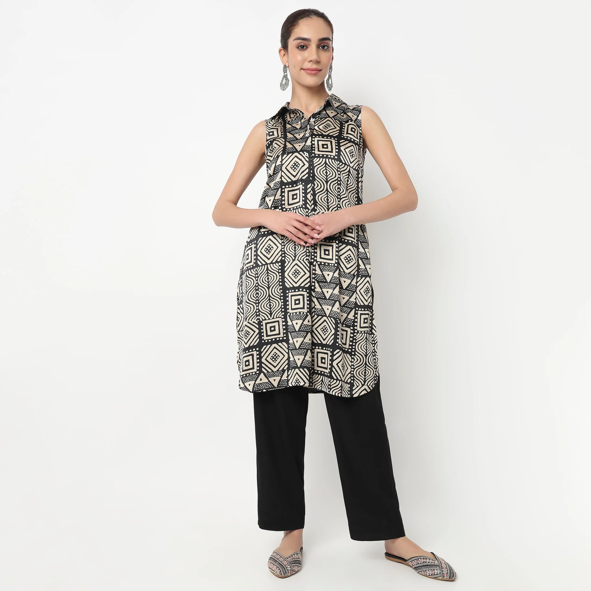 Printed A-Line Kurta - Image 2