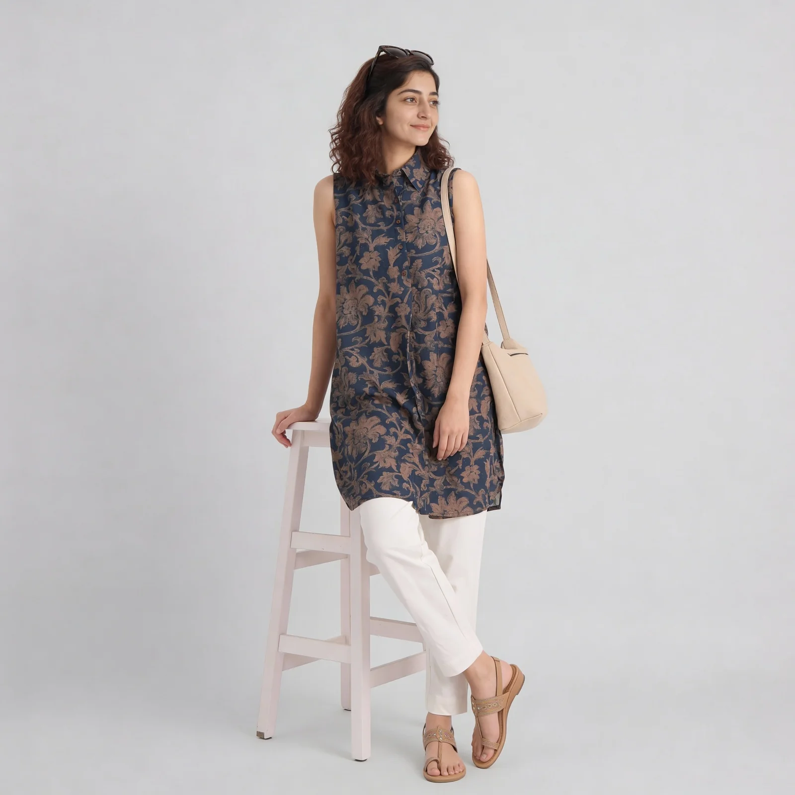 Printed A-Line Straight Kurta