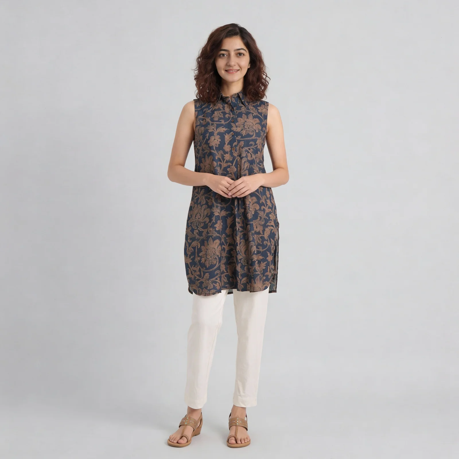 Printed A-Line Straight Kurta - Image 2