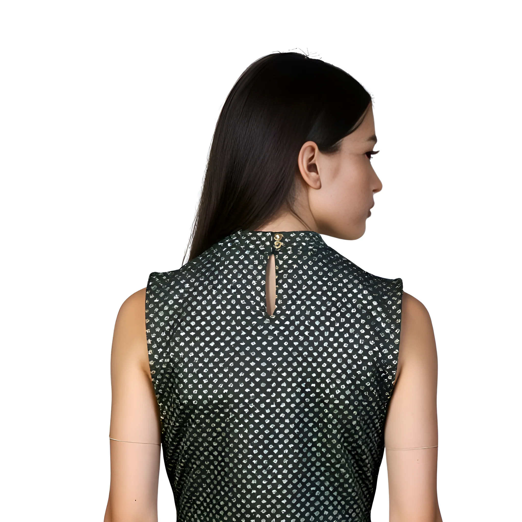 Printed Band Neck Crop Top - Image 3