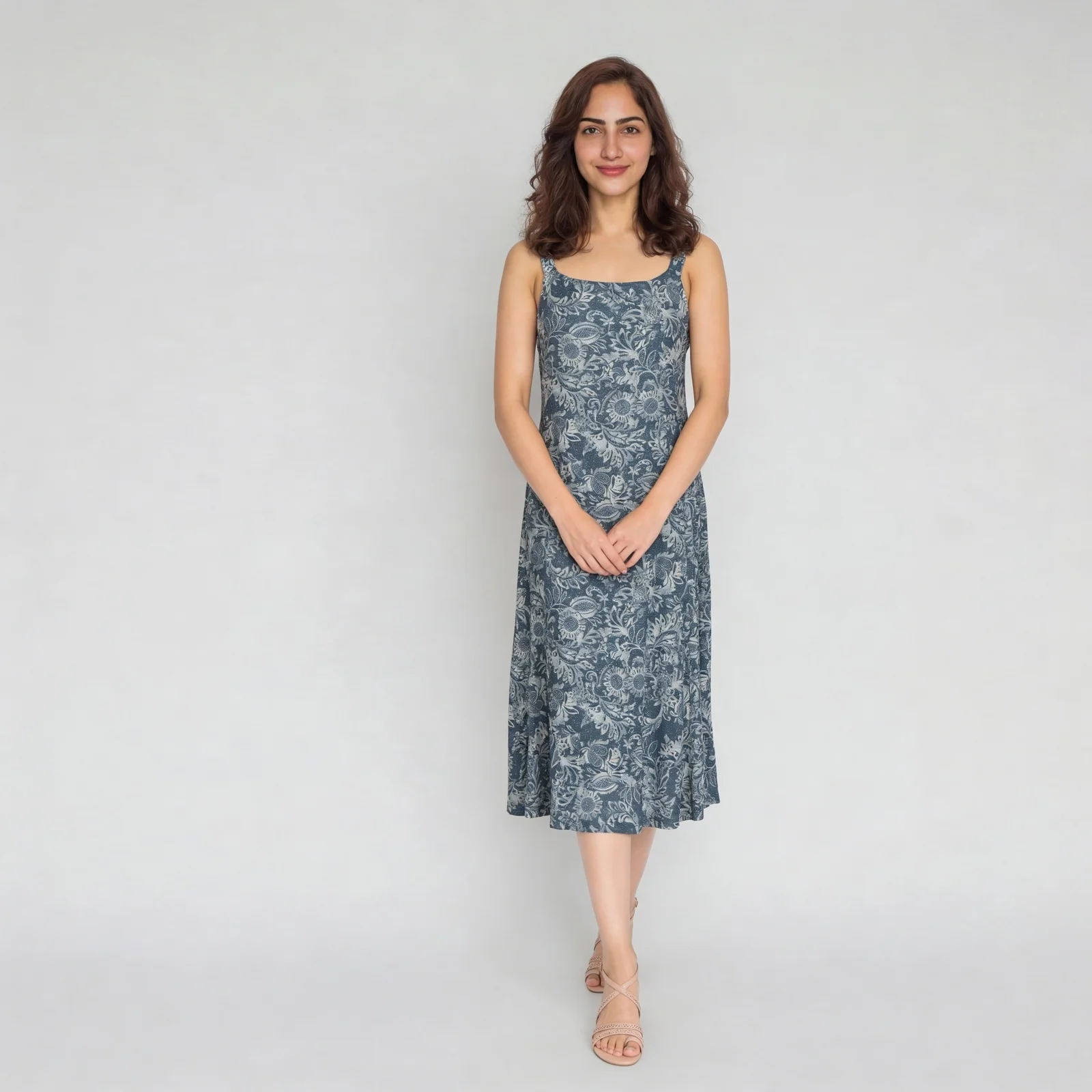 Printed Boat Neck Dress - Image 2