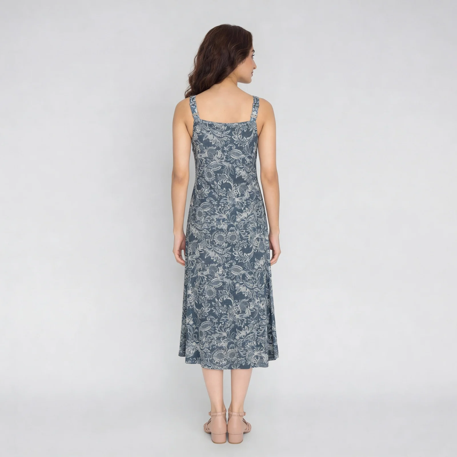 Printed Boat Neck Dress - Image 3